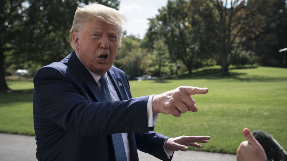 Bloomberg Best Of U.S. President Donald Trump 2017 - 2020: U.S. President Donald Trump speaks to members of the media outside of the White House in Washington, D.C., U.S., on Friday, Oct. 4, 2019. Our editors select the best archive images looking back at Trump’s 4 year term from 2017 - 2020. Photographer: Sarah Silbiger/Bloomberg