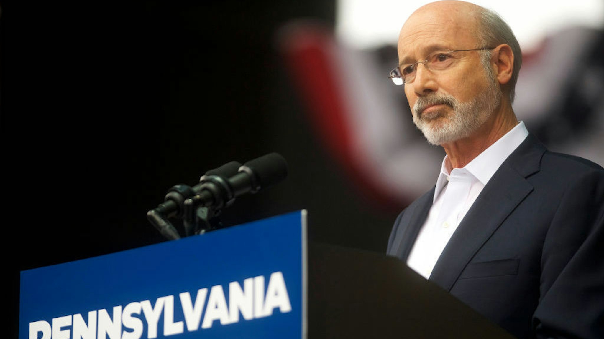 PHILADELPHIA, PA - SEPTEMBER 21: Pennsylvania Governor Tom Wolf speaks before former President Barack Obama during a campaign rally for statewide Democratic candidates on September 21, 2018 in Philadelphia, Pennsylvania. Midterm election day is November 6th. (Photo by Mark Makela/Getty Images)