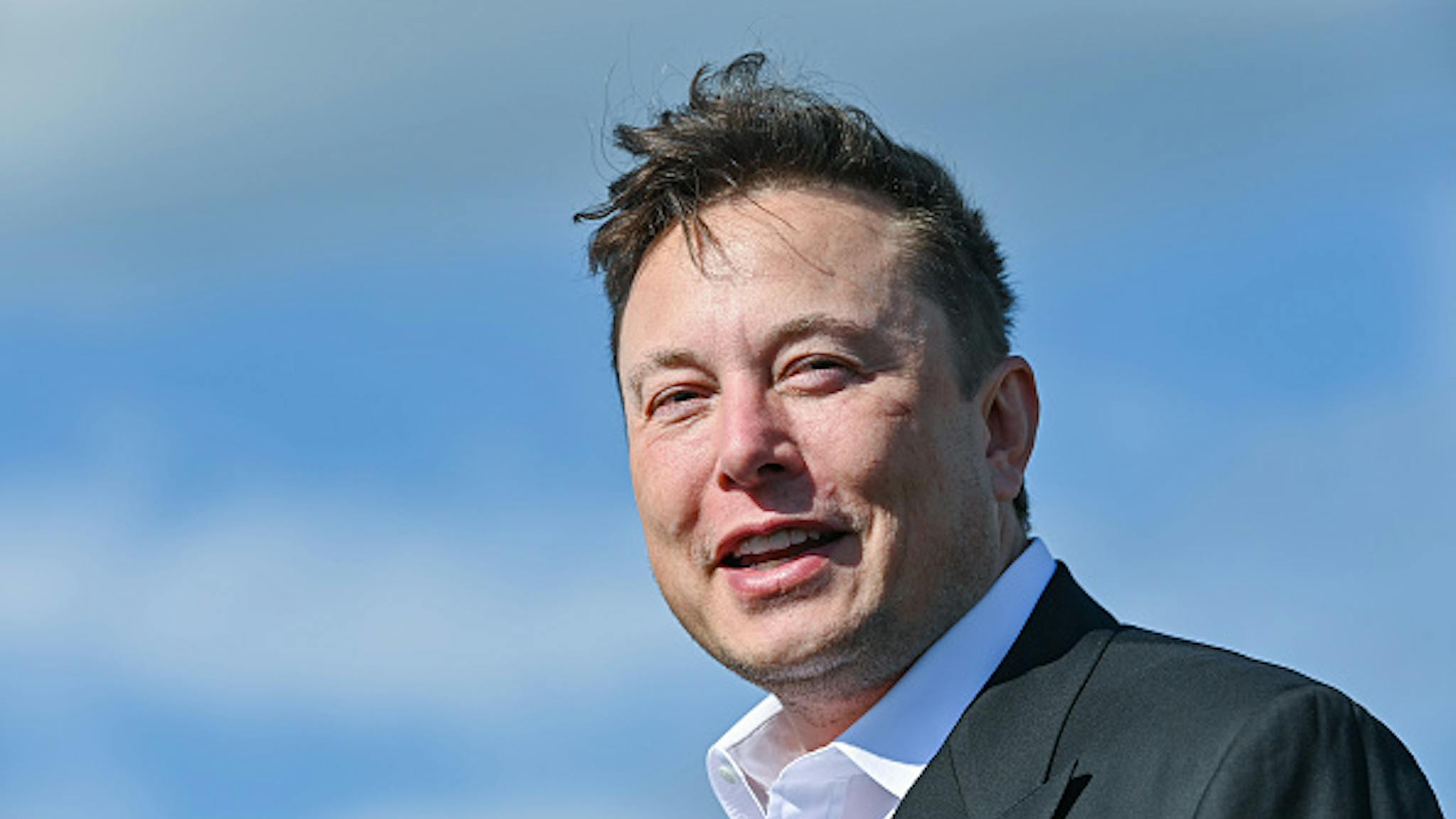 Elon Musk visits construction site of the Tesla Giga Factory Elon Musk