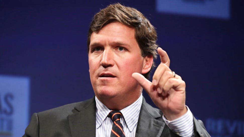 Fox News Host Tucker Carlson Appears At National Review Ideas Summit WASHINGTON, DC - MARCH 29: Fox News host Tucker Carlson discusses 'Populism and the Right' during the National Review Institute's Ideas Summit at the Mandarin Oriental Hotel March 29, 2019 in Washington, DC. Carlson talked about a large variety of topics including dropping testosterone levels, increasing rates of suicide, unemployment, drug addiction and social hierarchy at the summit, which had the theme 'The Case for the American Experiment.'