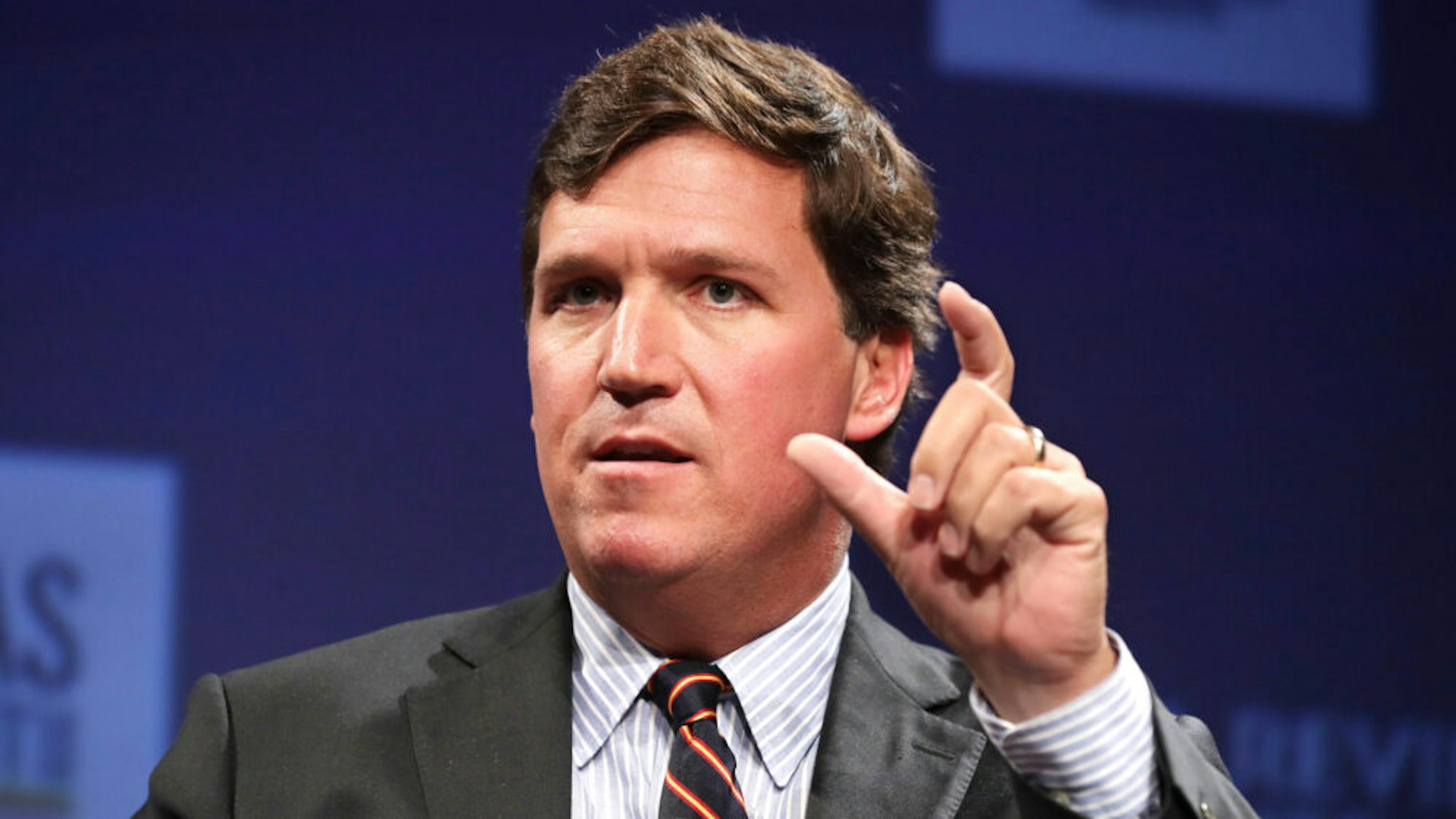WASHINGTON, DC - MARCH 29: Fox News host Tucker Carlson discusses 'Populism and the Right' during the National Review Institute's Ideas Summit at the Mandarin Oriental Hotel March 29, 2019 in Washington, DC. Carlson talked about a large variety of topics including dropping testosterone levels, increasing rates of suicide, unemployment, drug addiction and social hierarchy at the summit, which had the theme 'The Case for the American Experiment.'