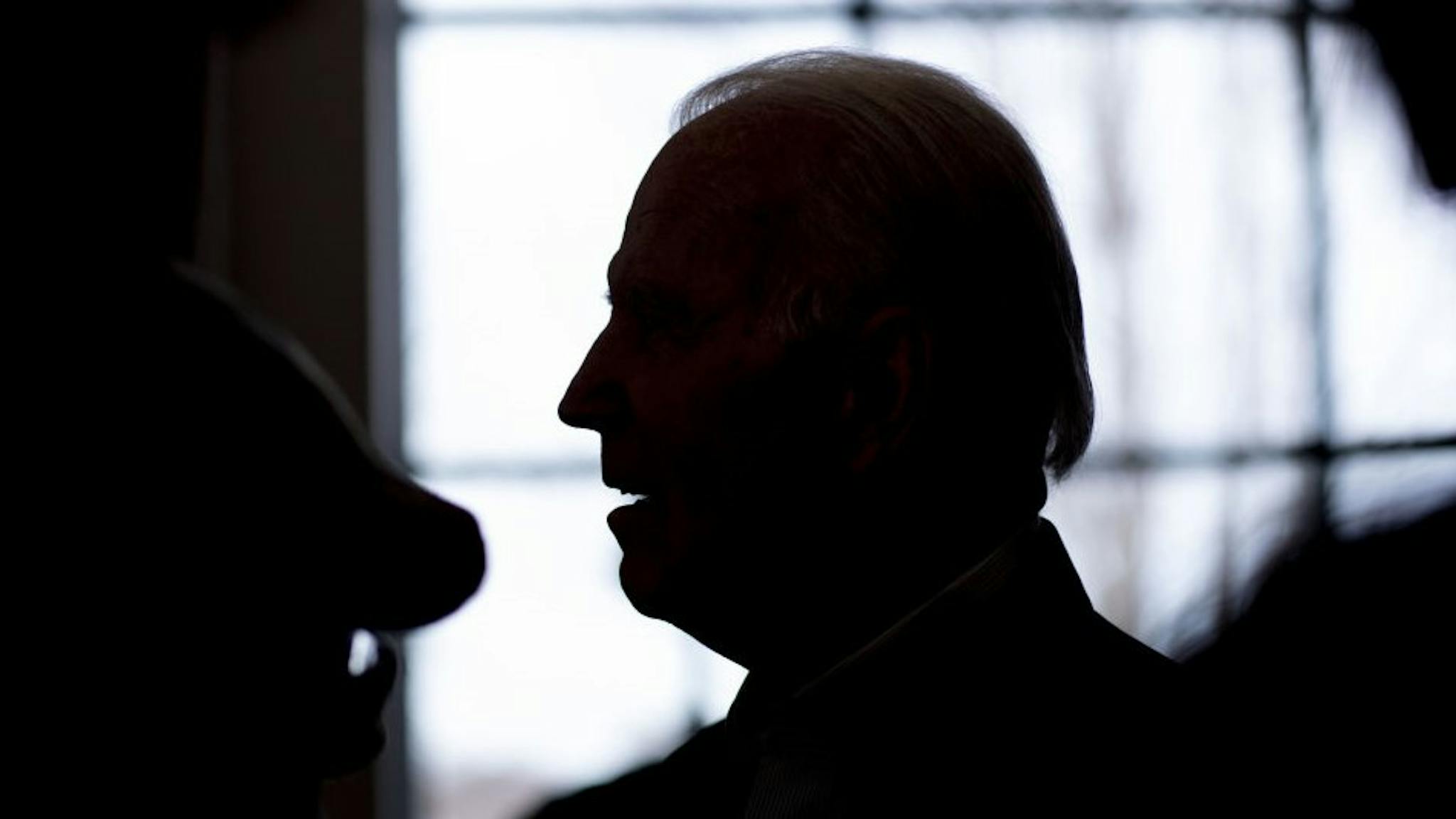 Joe Biden Holds Iowa Campaign Events The silhouette of former U.S. Vice President Joe Biden, 2020 Democratic presidential candidate, is seen greeting attendees during a campaign event in Dubuque, Iowa, U.S., on Sunday, Feb. 2, 2020. Biden is opening a daunting lead over the rest of the field in the March 3 Texas primary, but his advantage has slipped in South Carolina, where the primary later this month is crucial for his campaign. Photographer: