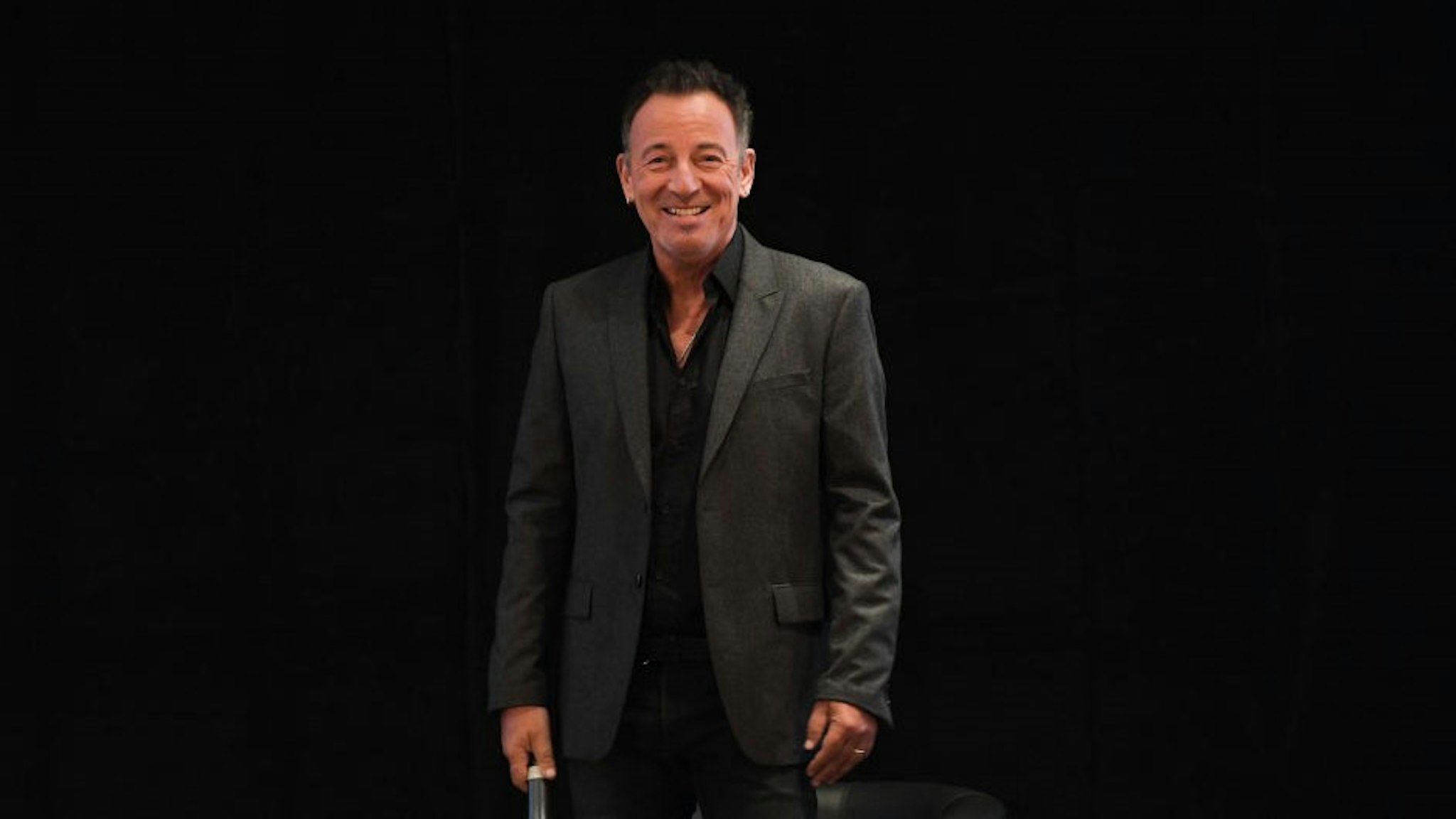 ATTENTION BLOCKING PERIOD 20 OCTOBER 2016 7.30 PM ! US-American rock musician Bruce Springsteen during a press call at the Frankfurt Book Fair in Frankfurt/Main, Germany, 20 October 2016. During the book fair, he spoke on his auto biography 'Born to run'. PHOTO: ARNE DEDERT/dpa | usage worldwide (Photo by