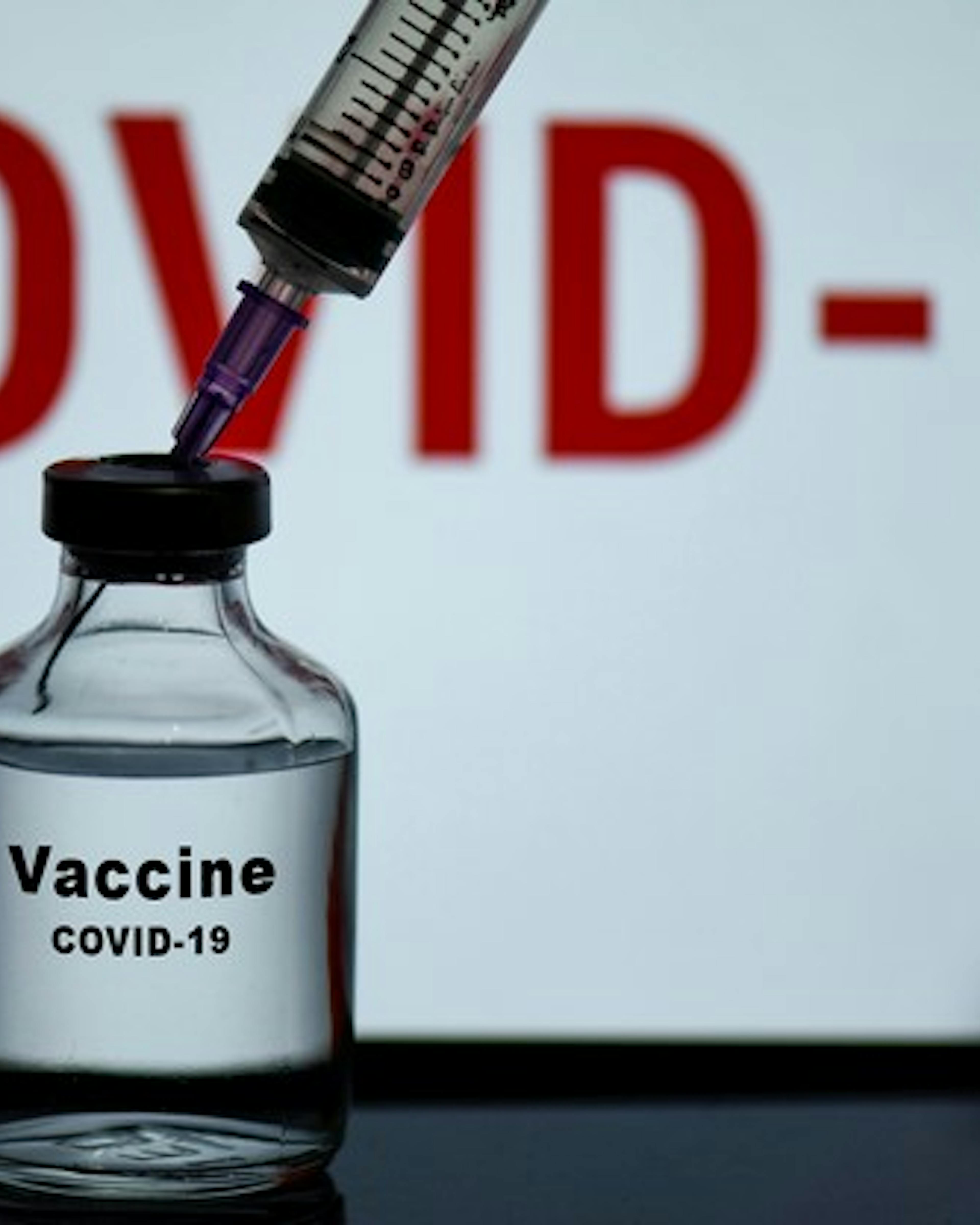 A bottle of Covid-19 Vaccine n this photo illustration a bottle of Covid-19 coronavirus Vaccine is seen