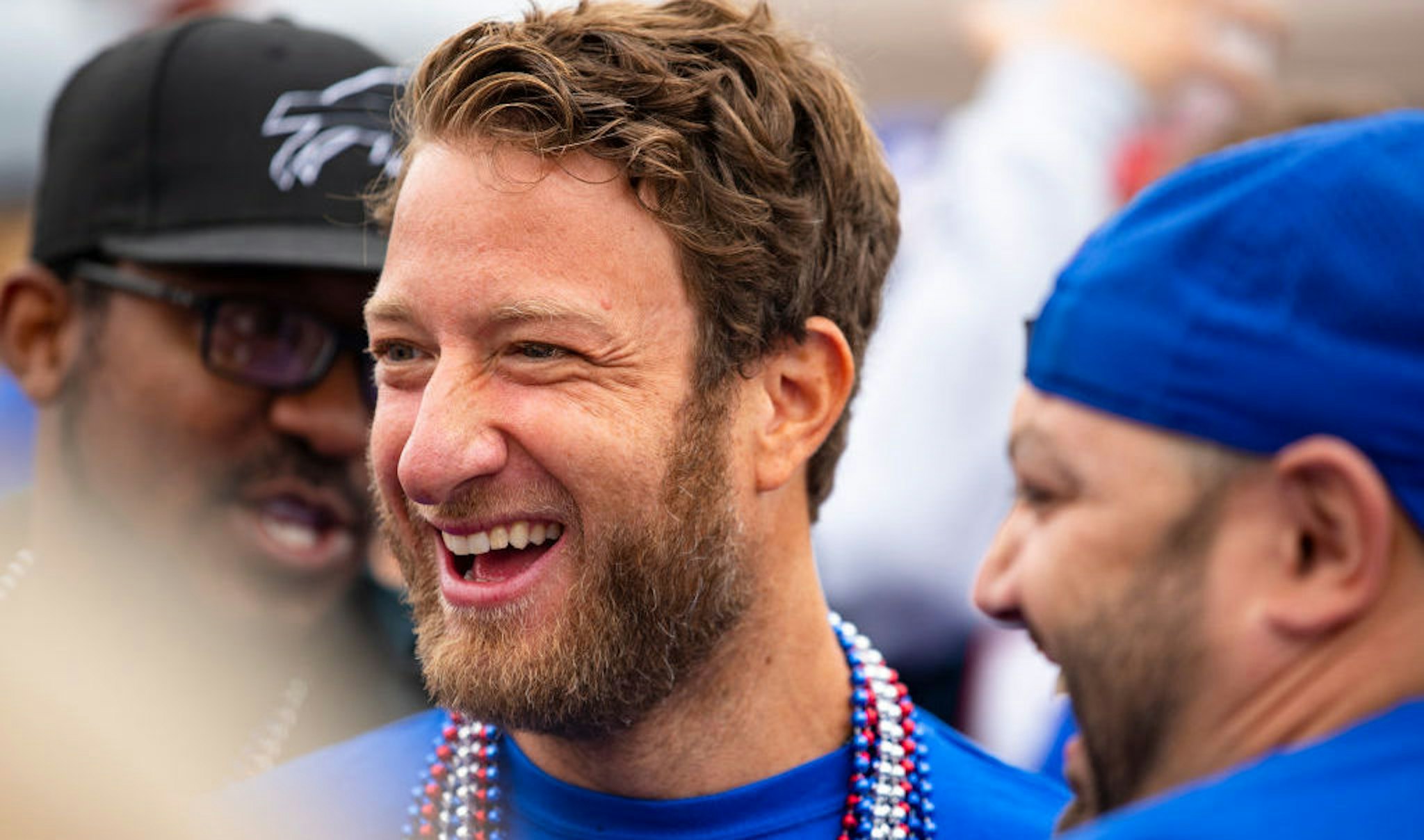ORCHARD PARK, NY - SEPTEMBER 29: Barstool Sports founder Dave Portnoy attends a Buffalo Bills tailgate before the game against the New England Patriots at New Era Field on September 29, 2019 in Orchard Park, New York. New England defeats Buffalo 16-10. (Photo by Brett Carlsen/Getty Images) *** Local Caption *** Dave Portnoy