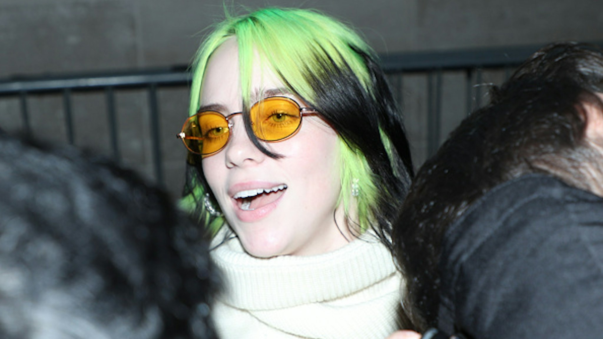 Billie Eilish leaves BBC Broadcasting House in London, after co-hosting with Nick Grimshaw on BBC Radio 1.
