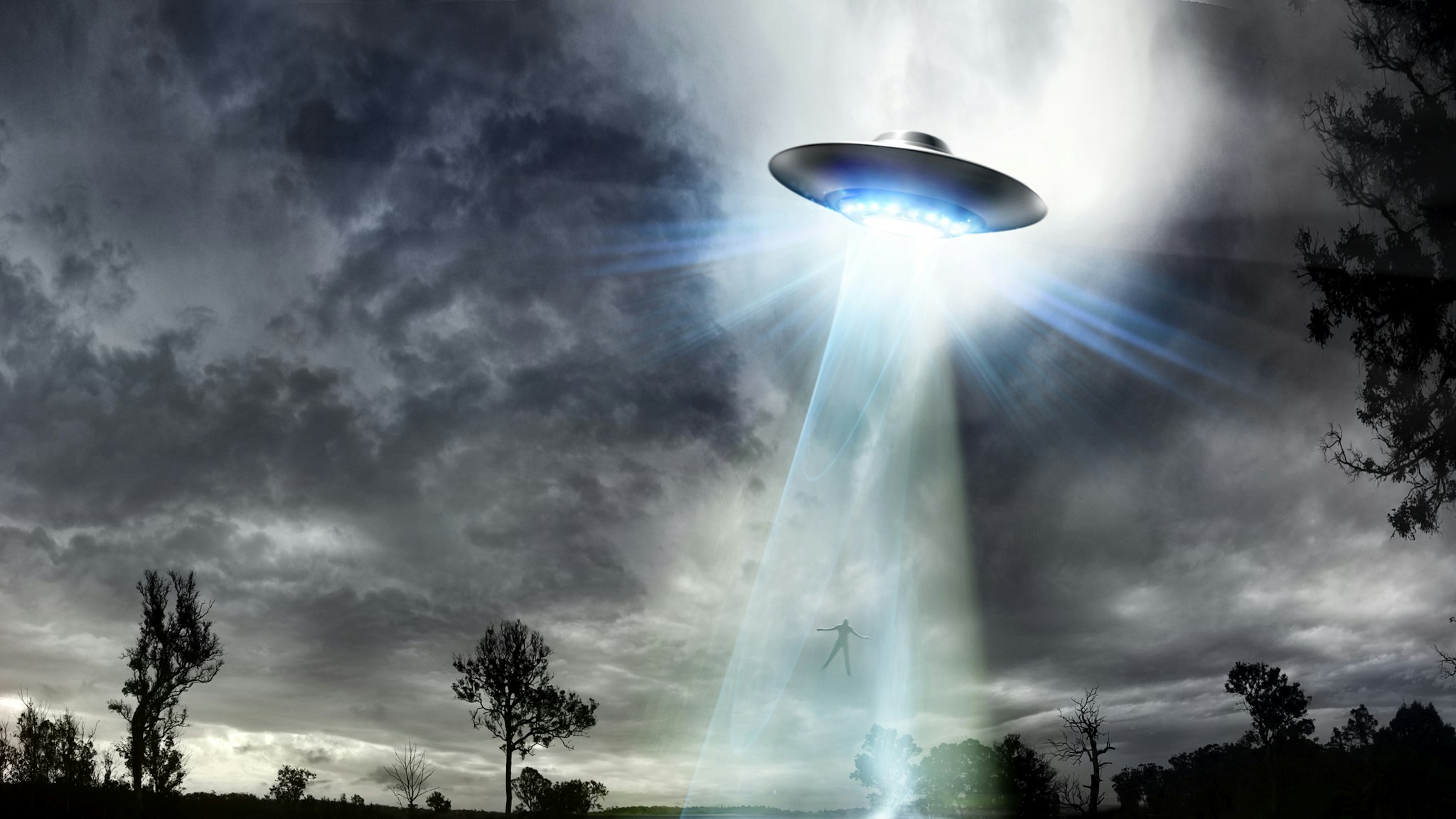 UFO Beaming up a Man