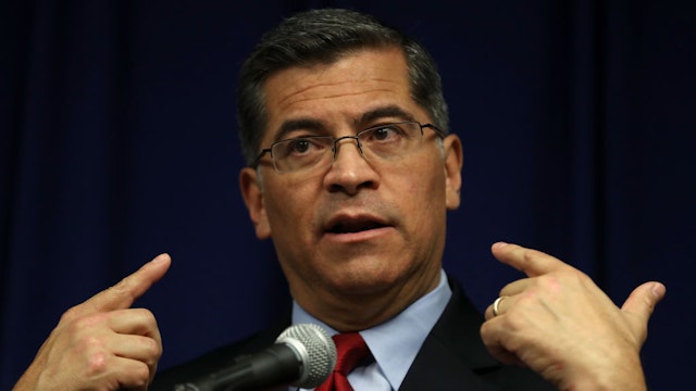 SACRAMENTO, CALIFORNIA - MARCH 05: California Attorney General Xavier Becerra speaks to reporters as he announces the results to his office's investigation into the killing of Stephon Clark on March 05, 2019 in Sacramento, California. California Attorney General Xavier Becerra announced that his office concluded that the two Sacramento police officers that shot and killed Stephon Clark, an unarmed black man, will not face criminal charges for their role in the shooting. (Photo by Justin Sullivan/Getty Images)
