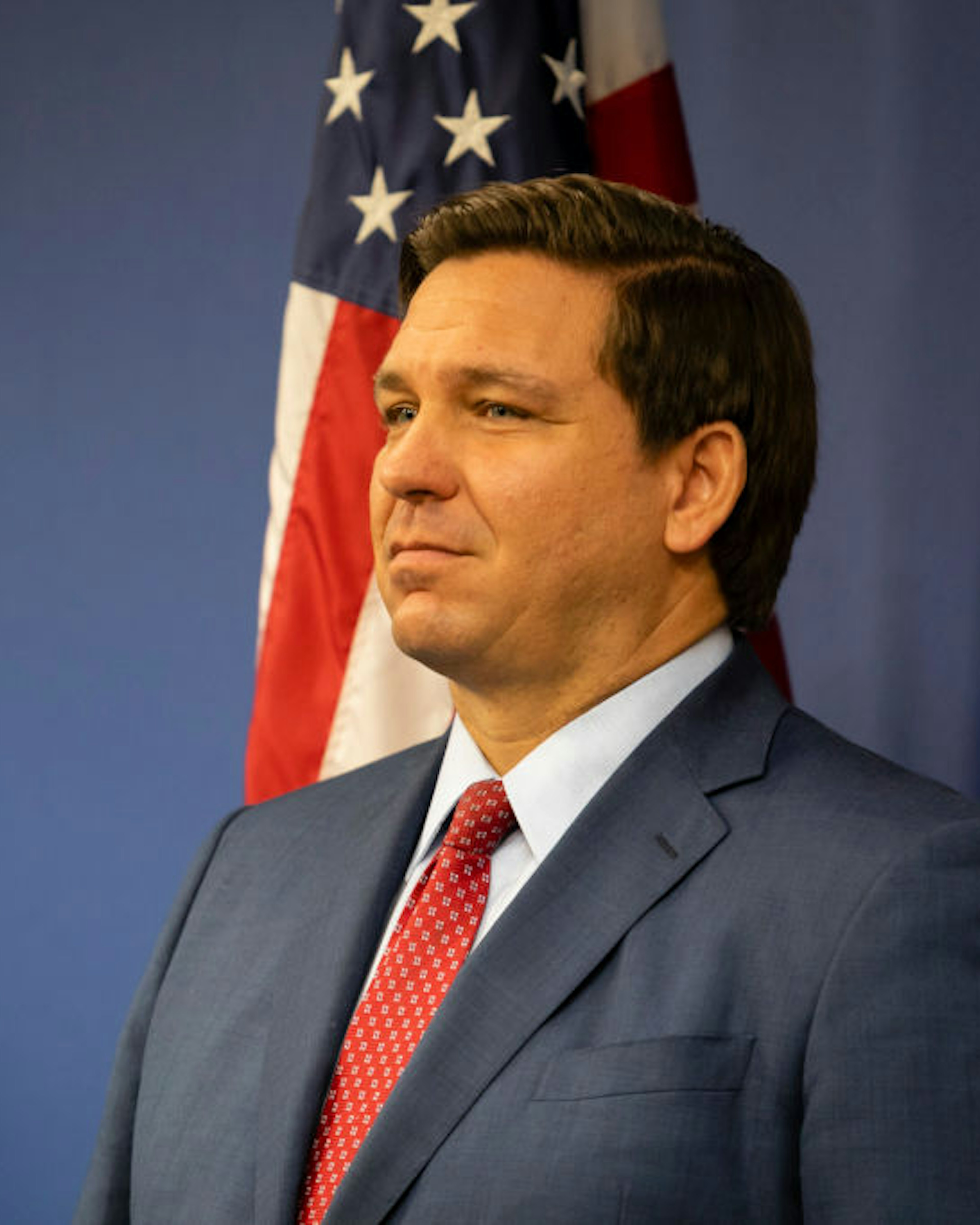 Florida Governor Ron DeSantis is seen during a press conference relating hurricane season updates at the Miami-Dade Emergency Operations Center on June 8, 2020 in Miami, Florida.