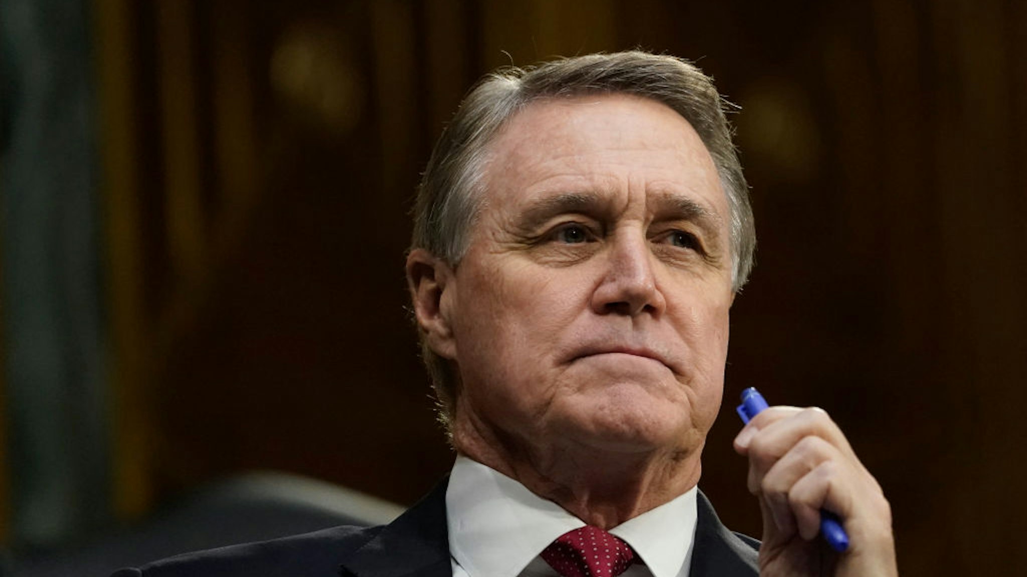 Sen. David Perdue (R-GA) attends a Senate Banking Committee hearing on Capitol Hill on September 24, 2020 in Washington, DC.