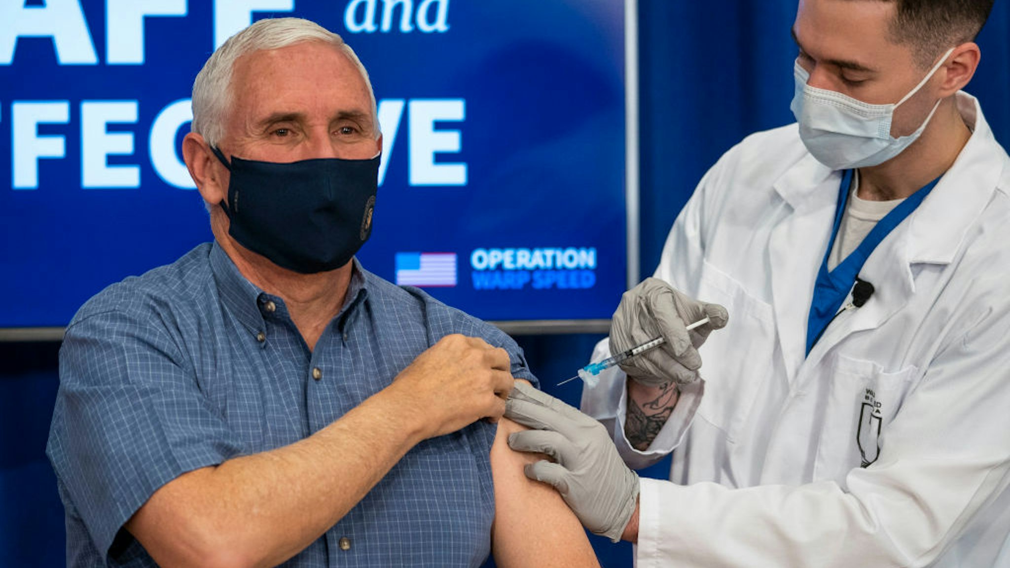 Vice President Pence Receives Covid Vaccination At The White House