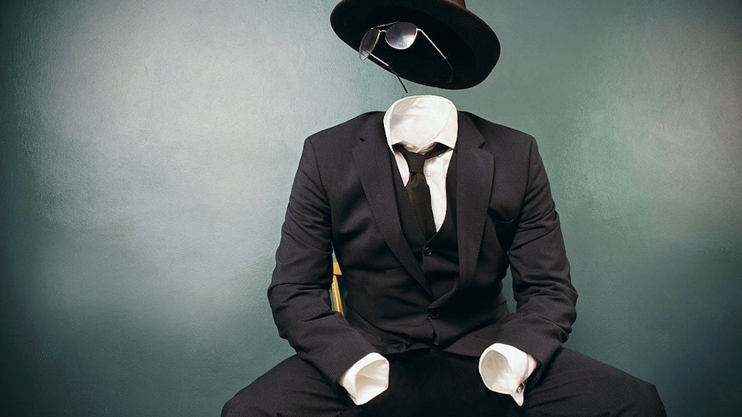 (EDITORS NOTE: This image has been digitally manipulated) An invisible man in a suit, dark glasses and fedora, taken on April 12, 2012. (Photo by James Paterson/N-Photo Magazine/Future via Getty Images)