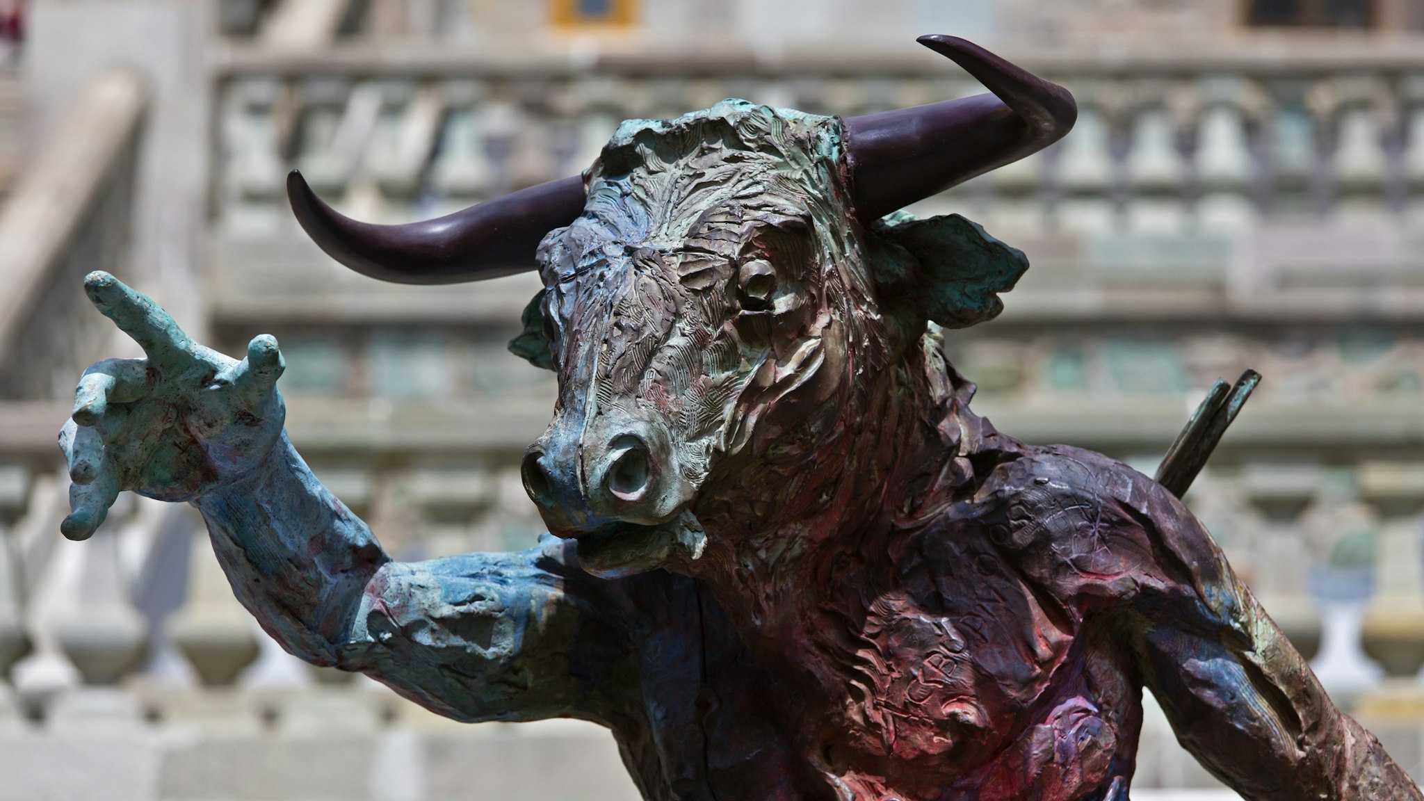 Statue of Minotaur in front of the University of Guanajuato -