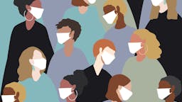 Wearing a medical face mask for winter viruses People wearing medical face masks