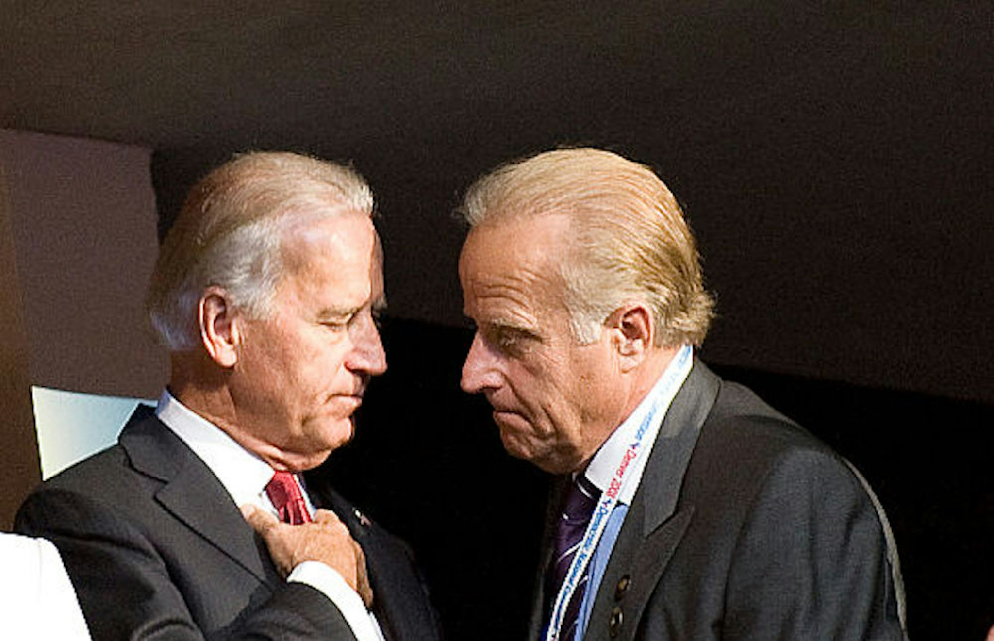 Democratic Vice Presidential candidate Joe Biden (L) and his brother James Biden during the Democratic National Convention in Denver. (Photo by Rick Friedman/Corbis via Getty Images)