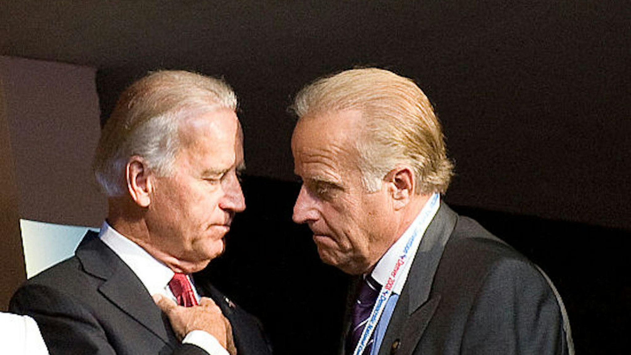 Democratic Vice Presidential candidate Joe Biden (L) and his brother James Biden during the Democratic National Convention in Denver. (Photo by Rick Friedman/Corbis via Getty Images)
