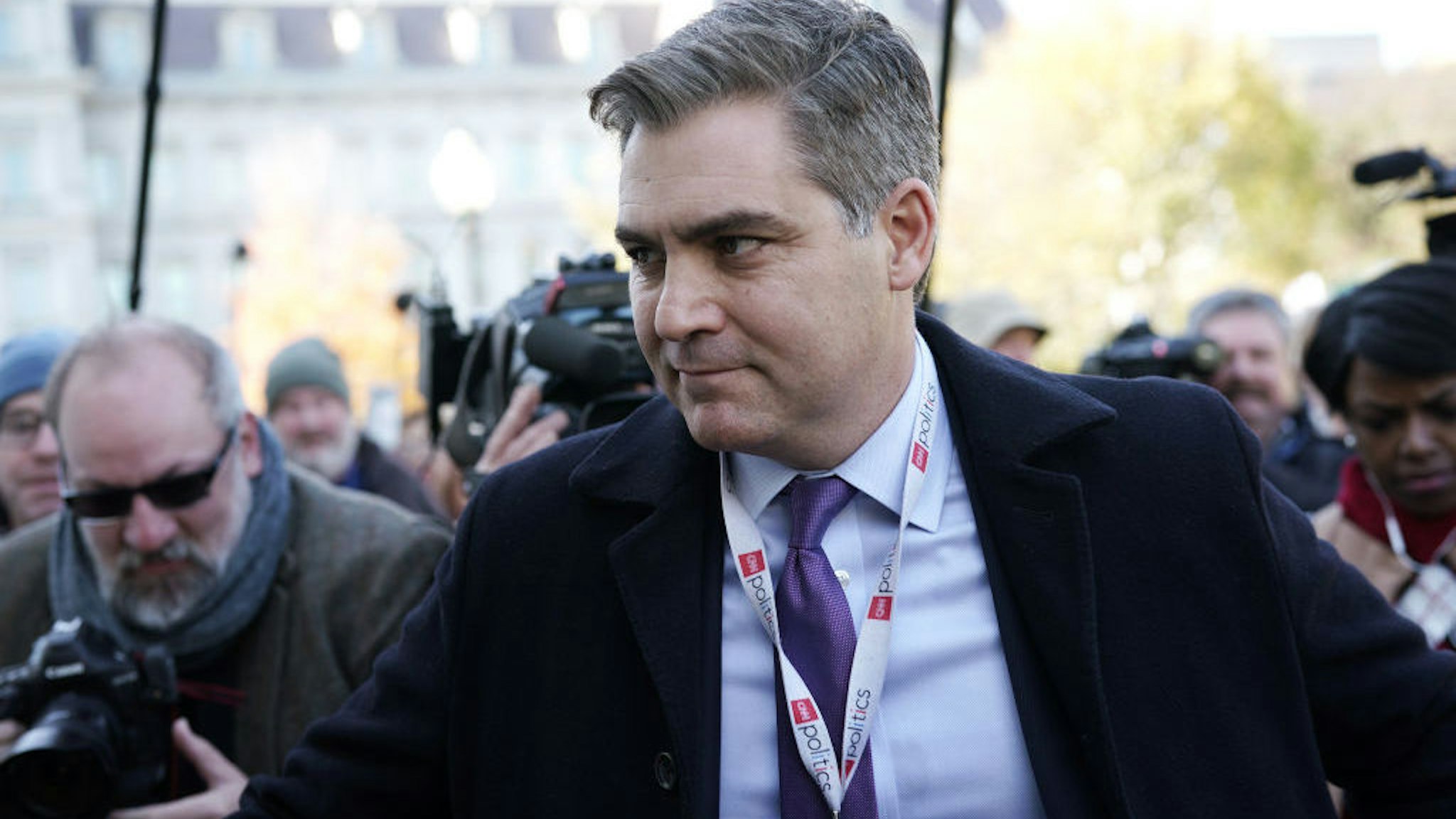 WASHINGTON, DC - NOVEMBER 16: CNN chief White House correspondent Jim Acosta returns to the White House after Federal judge Timothy J. Kelly ordered the White House to reinstate his press pass November 16, 2018 in Washington, DC. CNN has filed a lawsuit against the White House after Acosta's press pass was revoked after a dispute involving a news conference last week. (Photo by Alex Wong/Getty Images)