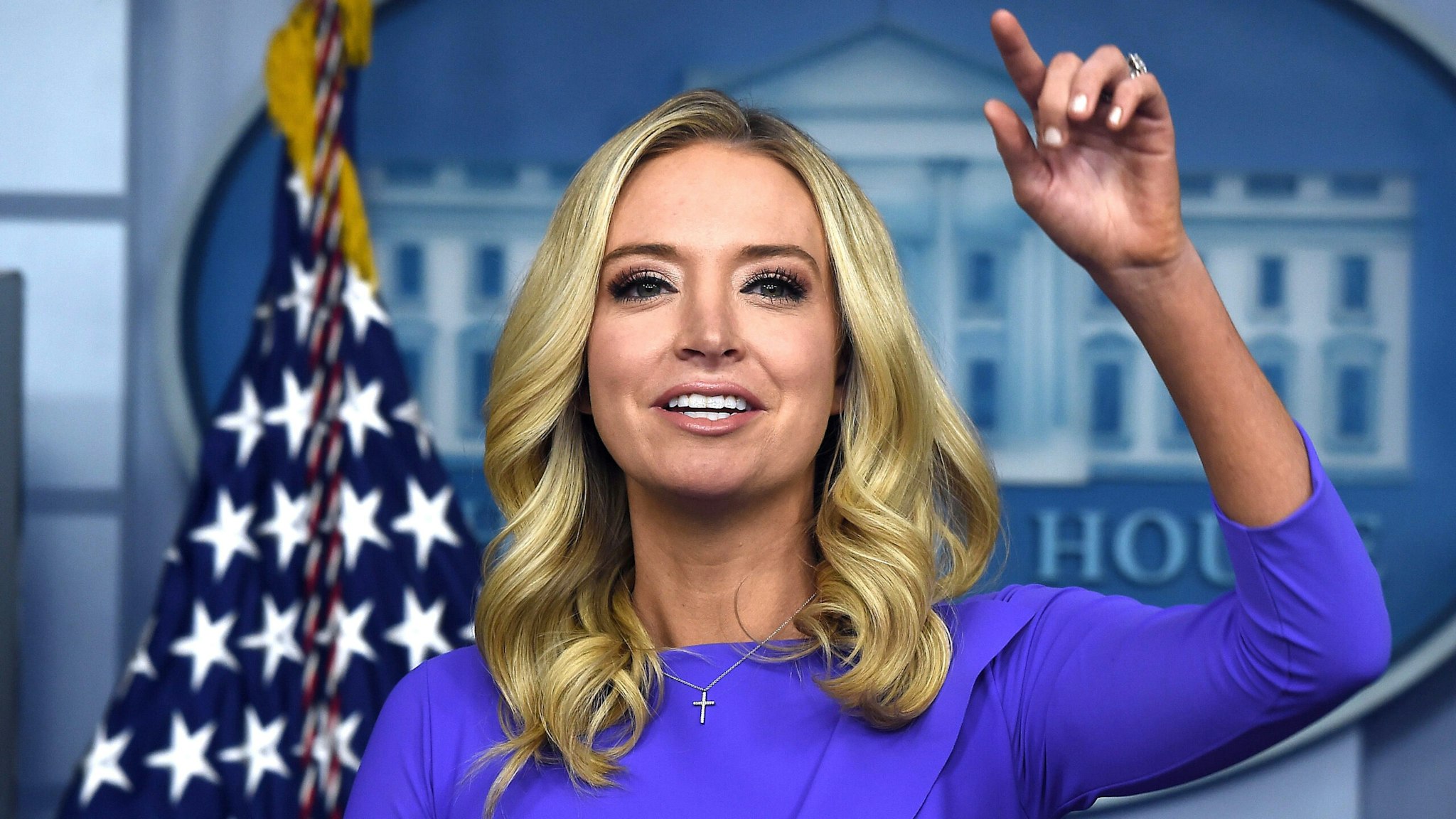 White House Press Secretary Kayleigh McEnany speaks during a press briefing on December 15, 2020, in the Brady Briefing Room of the White House in Washington, DC.