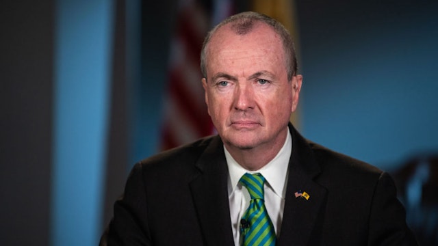 Phil Murphy, Governor of New Jersey, listens during a Bloomberg Television interview in Newark, New Jersey, U.S., on Friday, March 8, 2019. Murphy discussed the state's proposed fiscal budget, his meeting with bond rating agencies, and recent talks with Amazon.com Inc. Photographer: Ron Antonelli/Bloomberg