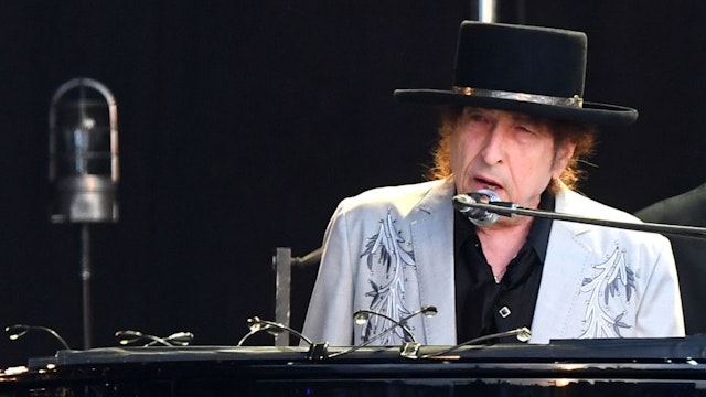 LONDON, ENGLAND - JULY 12: Bob Dylan performs as part of a double bill with Neil Young at Hyde Park on July 12, 2019 in London, England. (Photo by