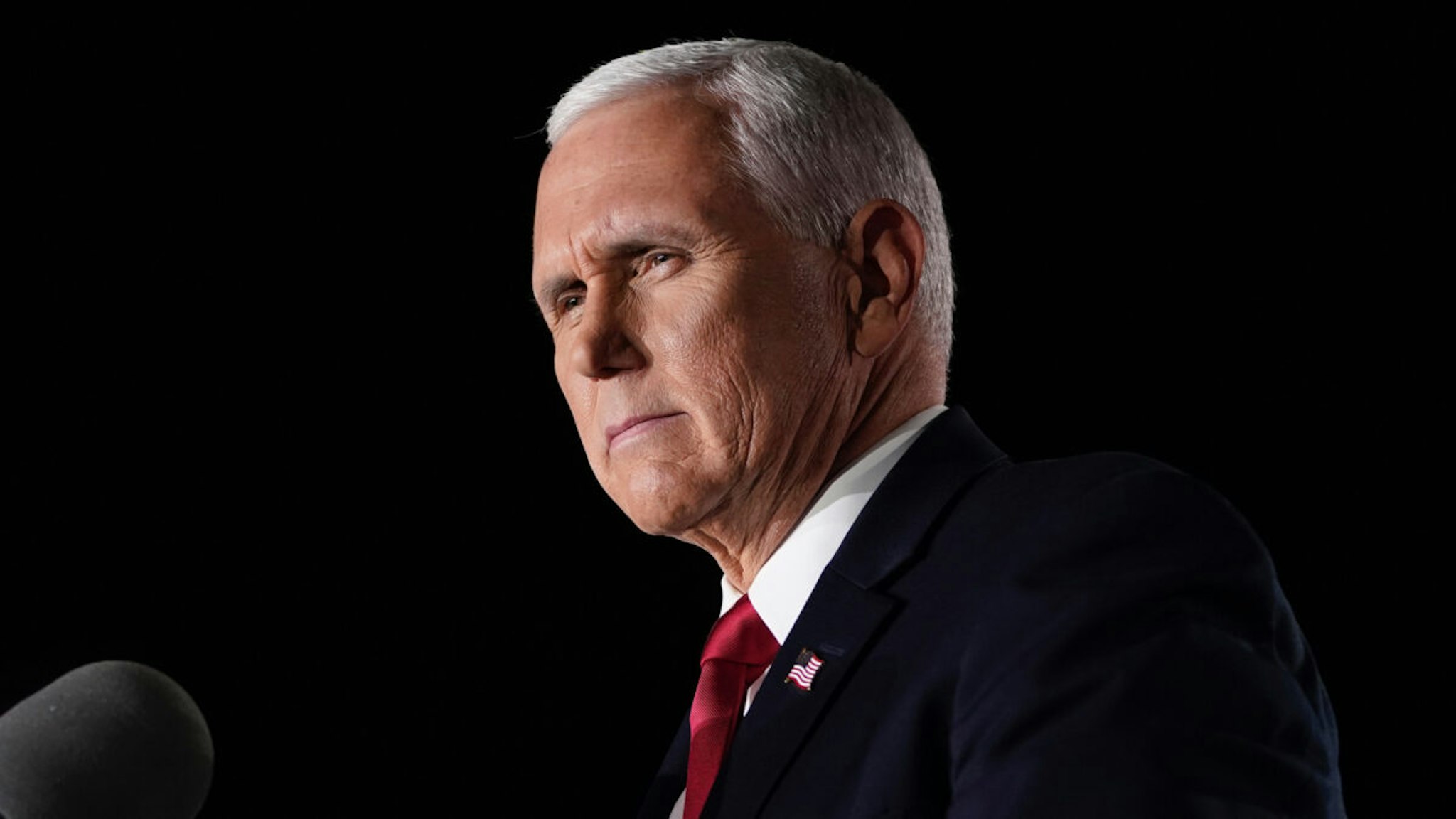 Mike Pence accepts the vice presidential nomination during the Republican National Convention from Fort McHenry National Monument on August 26, 2020 in Baltimore, Maryland.