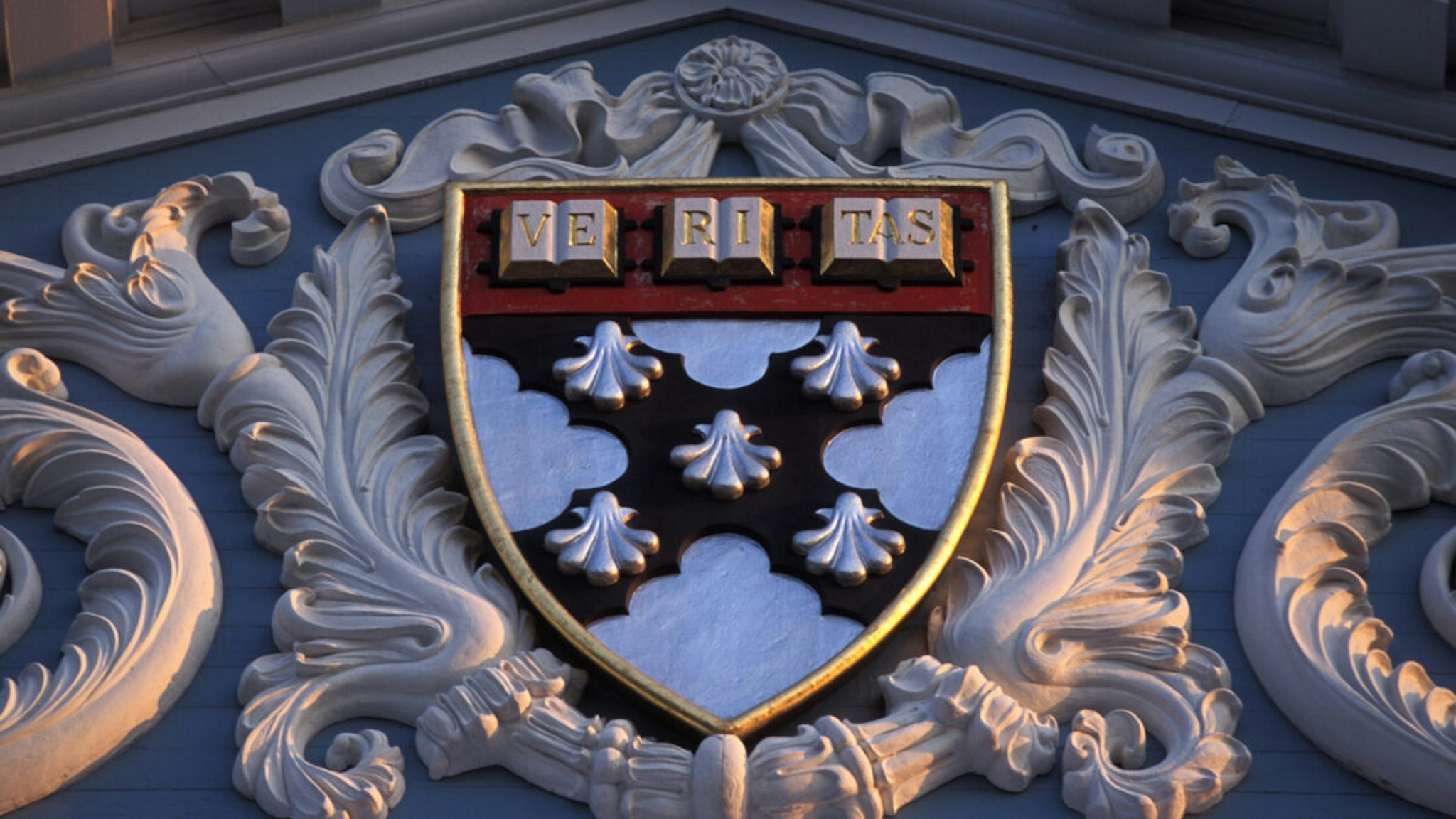 The Harvard seal detail on a pediment atop the Harvard Business School, located in Boston, one of the graduate schools of Harvard University, and one of the world's leading management schools. Founded in 1908, it offers a full-time MBA program, a Doctoral program and several executive education programs.