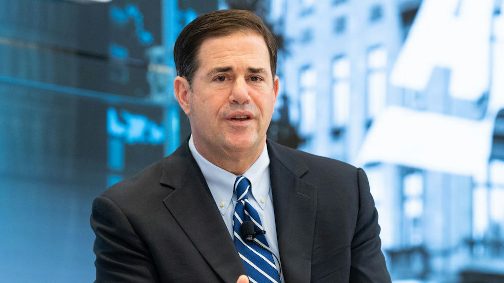 WASHINGTON, DC, UNITED STATES - 2018/06/07: Governor Doug Ducey (R-AZ) discussing the opioid crisis and foster care families and policies to protect children and treat parents at the American Enterprise Institute in Washington