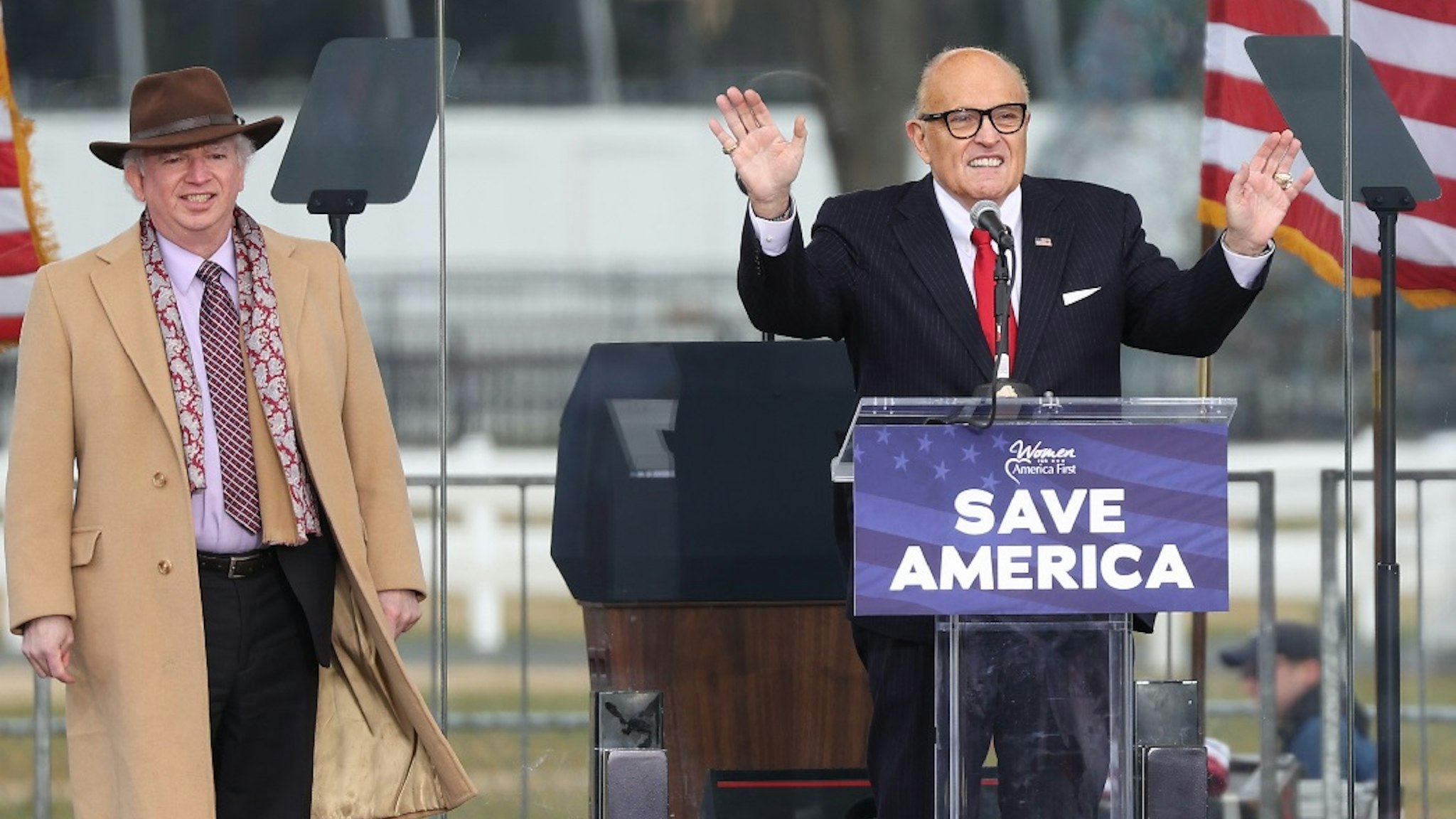 WASHINGTON, USA - JANUARY 06: Rudy Giuliani, personal lawyer to U.S. President Donald Trump, speaks during a "Save America Rally" near the White House in Washington, D.C., U.S., on Wednesday, Jan. 6, 2021.