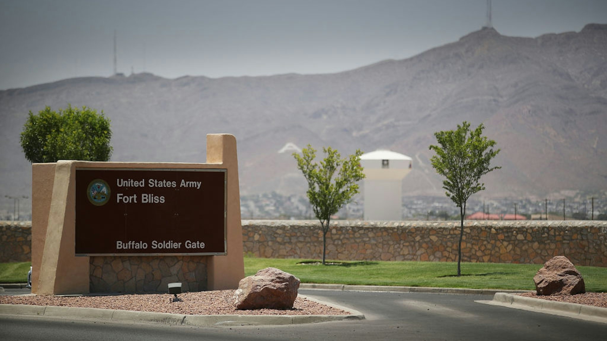 FORT BLISS, TX - JUNE 25: An entrance to Fort Bliss is shown as reports indicate the military will begin to construct temporary housing for migrants on June 25, 2018 in Fort Bliss, Texas. The reports say that the Trump administration will use Fort Bliss and Goodfellow Air Force Base to house detained migrants as they are processed through the legal system.