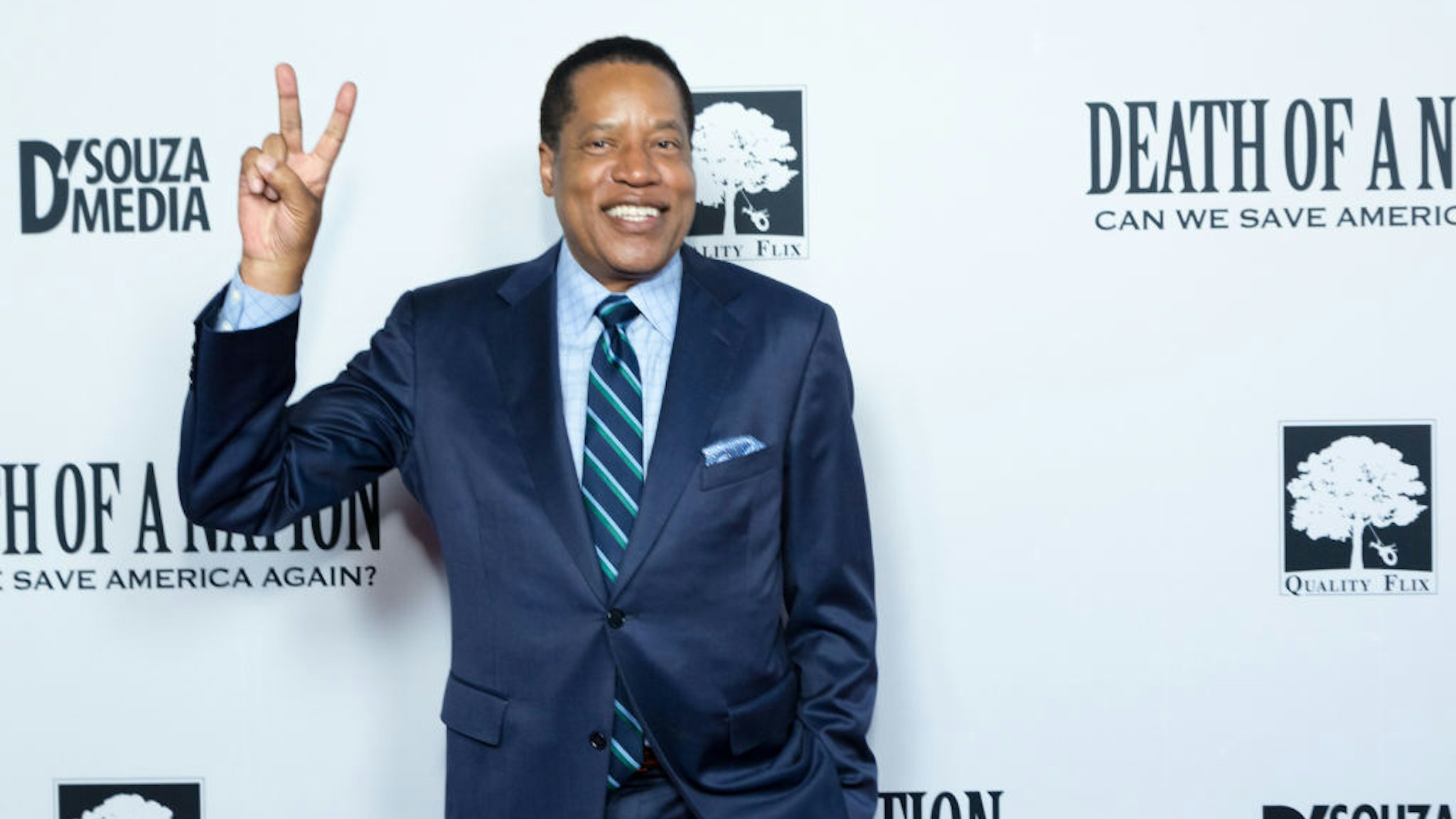 LOS ANGELES, CALIFORNIA - JULY 31: Radio Talk Show Host Larry Elder attends the "Death Of A Nation" Premiere at Regal Cinemas L.A. Live on July 31, 2018 in Los Angeles, California. (Photo by Greg Doherty/Getty Images)