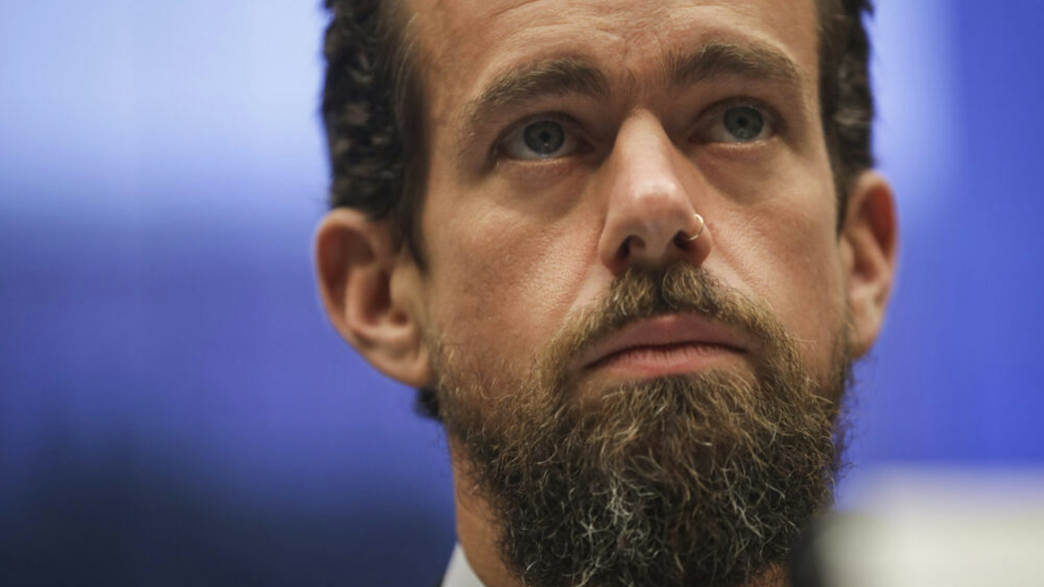 WASHINGTON, DC - SEPTEMBER 5: Twitter chief executive officer Jack Dorsey testifies during a House Committee on Energy and Commerce hearing about Twitter's transparency and accountability, on Capitol Hill, September 5, 2018 in Washington, DC. Earlier in the day, Dorsey faced questions from the Senate Intelligence Committee about how foreign operatives use their platforms in attempts to influence and manipulate public opinion.