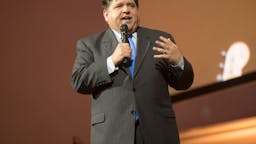 J.B. Pritzker JB Pritzker, governor elect of the state of Illinois speaks at the Illinois Bicentennial party at Navy Pier in Chicago, Illinois, December 3, 2018.