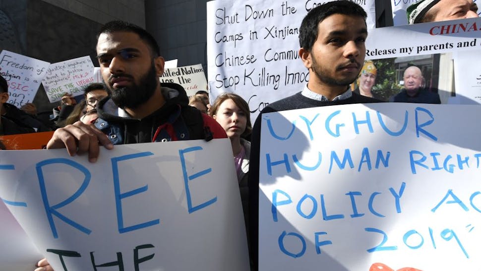 Uyghur protest People protest at a Uyghur rally on February 5, 2019 in front of the US Mission to the United Nations, to encourage the State Department to fight for the freedom of the majority-Muslim Uighur population unjustly imprisoned in Chinese concentration camps.
