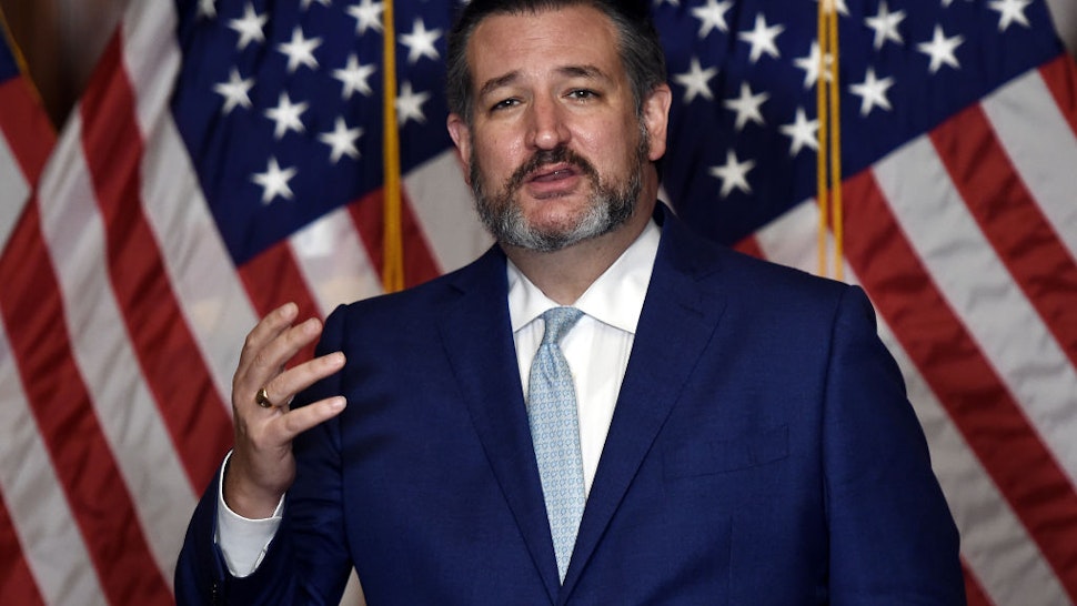 Senator Ted Cruz, a Republican from Texas, speaks during a news conference at the U.S. Capitol in Washington, D.C., U.S., on Monday, Oct. 26, 2020.