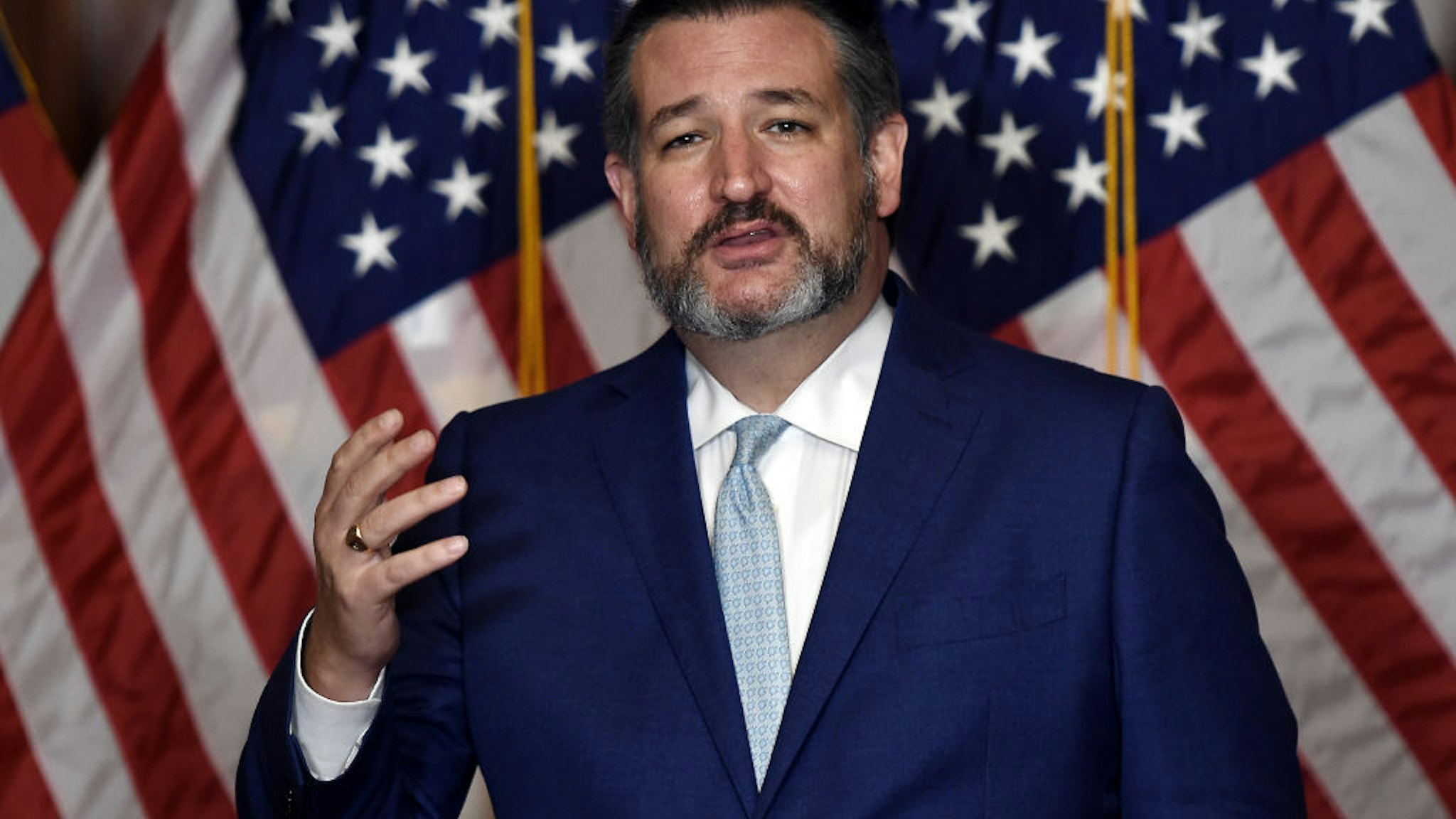 Senator Ted Cruz, a Republican from Texas, speaks during a news conference at the U.S. Capitol in Washington, D.C., U.S., on Monday, Oct. 26, 2020.