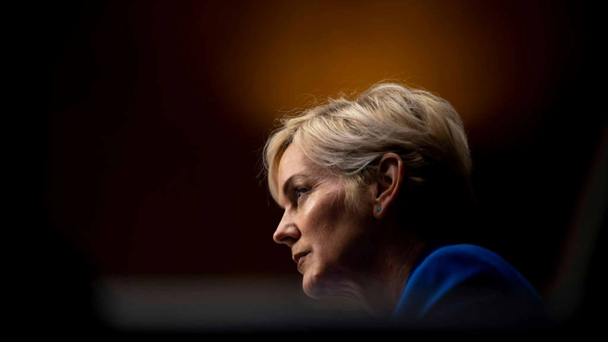 Former Michigan Governor Jennifer Granholm speaks during the Senate Energy and Natural Resources Committee hearing to examine her nomination to be Secretary of Energy, on Capitol Hill in Washington, DC, on January 27, 2021. (Photo by JIM WATSON / POOL / AFP