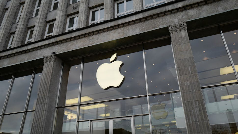 Apple Store Apple sign of the Apple store is seen on December 28, 2020 in Hamburg, Germany.