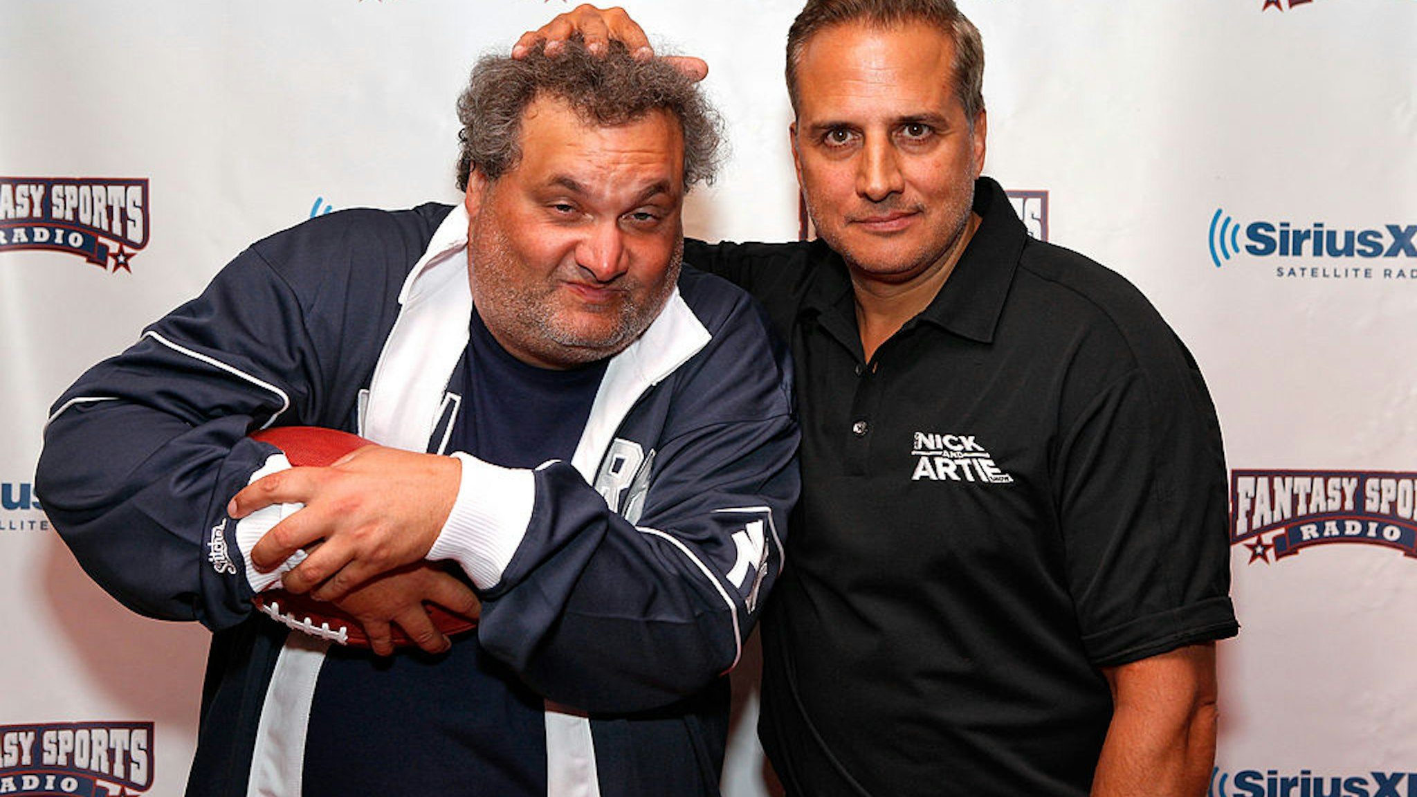 NEW YORK, NY - JULY 19: Hosts of The Nick &amp; Artie Show Artie Lange (L) and Nick DiPaolo (R) attend Sirius XM Annual Celebrity Fantasy Football Draft at Hard Rock Cafe New York on July 19, 2012 in New York City. (Photo by Cindy Ord/Getty Images for Sirius XM Radio)
