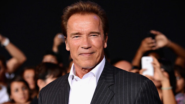 HOLLYWOOD, CA - AUGUST 15: Actor Arnold Schwarzenegger arrives at Lionsgate Films' "The Expendables 2" premiere on August 15, 2012 in Hollywood, California.