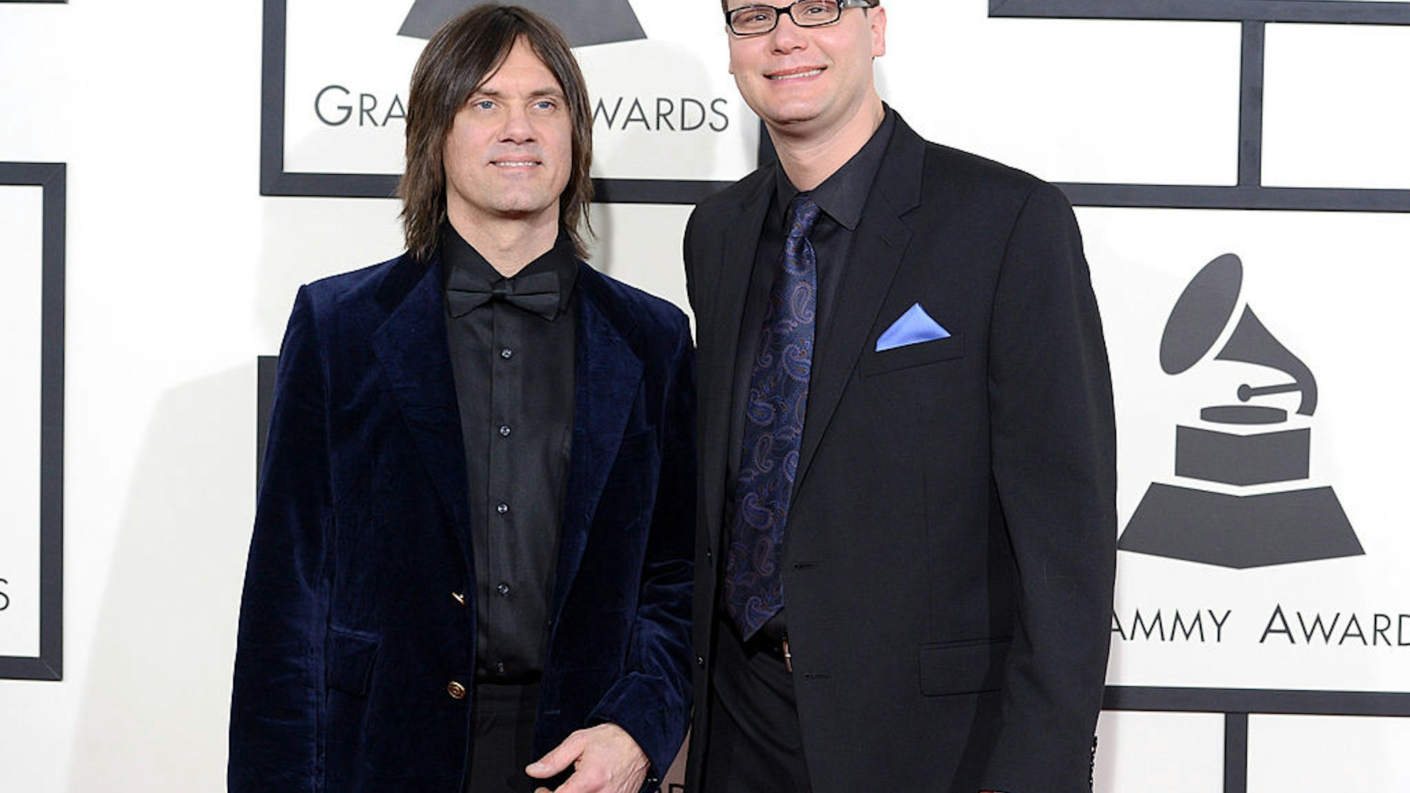 LOS ANGELES, CA - JANUARY 26: Musician Alastair Moock (R) and guest attend the 56th GRAMMY Awards at Staples Center on January 26, 2014 in Los Angeles, California. (Photo by Jason Merritt/Getty Images)