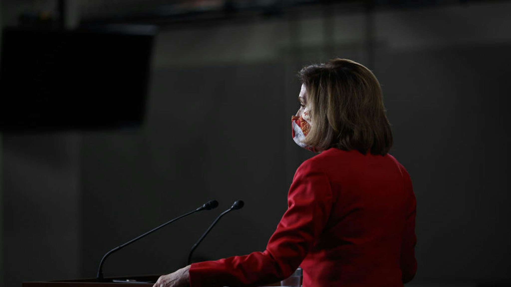 U.S. House Speaker Nancy Pelosi, a Democrat from California, speaks during a news conference at the U.S. Capitol in Washington, D.C., U.S., on Wednesday, Dec. 30, 2020. The prospects for boosting stimulus payments for most Americans to $2,000 are fading fast in the Republican-controlled U.S. Senate even with GOP leaders under pressure by both President Donald Trump and congressional Democrats.