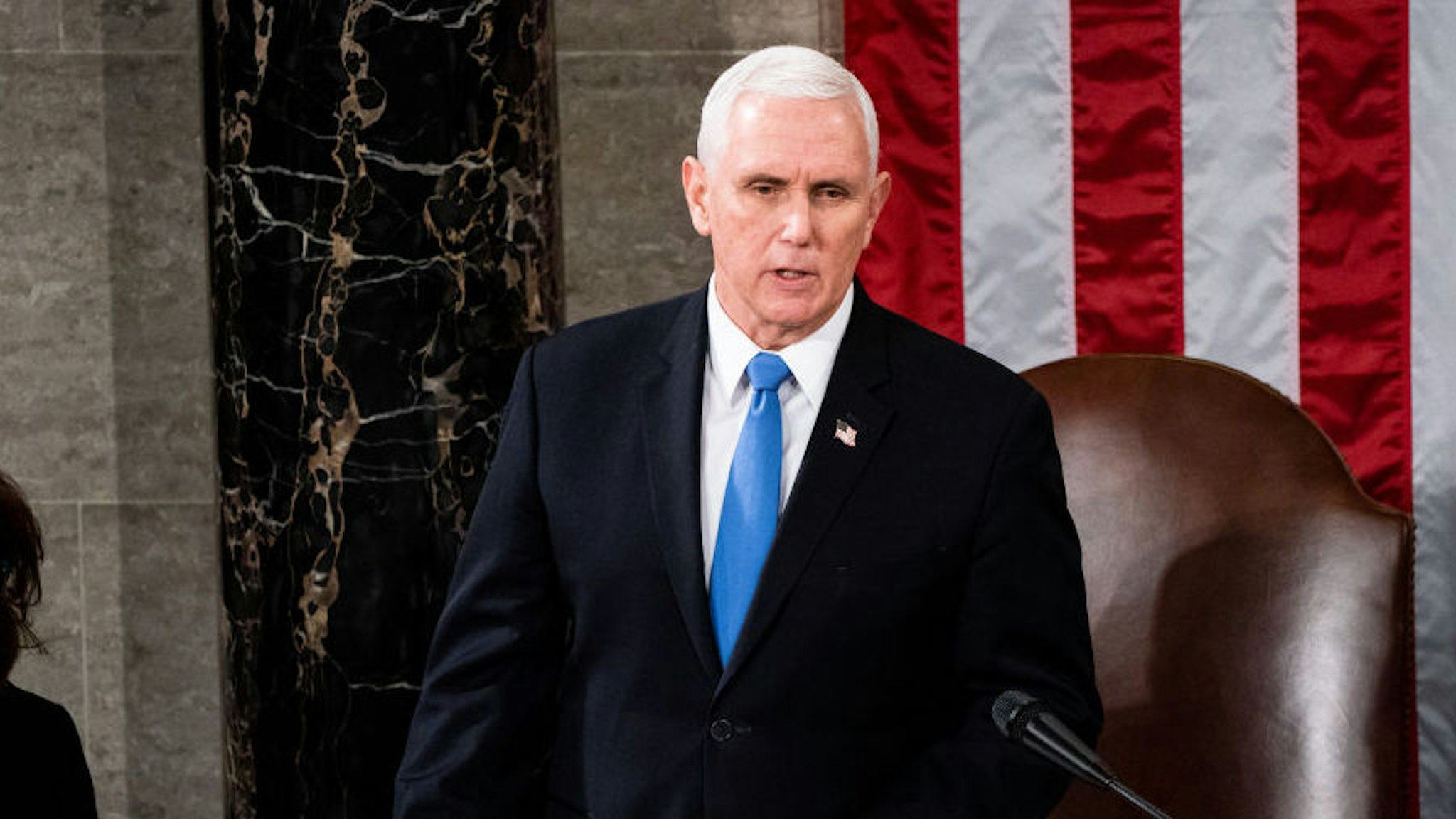 House Speaker Nancy Pelosi and Vice President Mike Pence preside over a Joint session of Congress to certify the 2020 Electoral College results on Capitol Hill in Washington, DC on January 6, 2020.