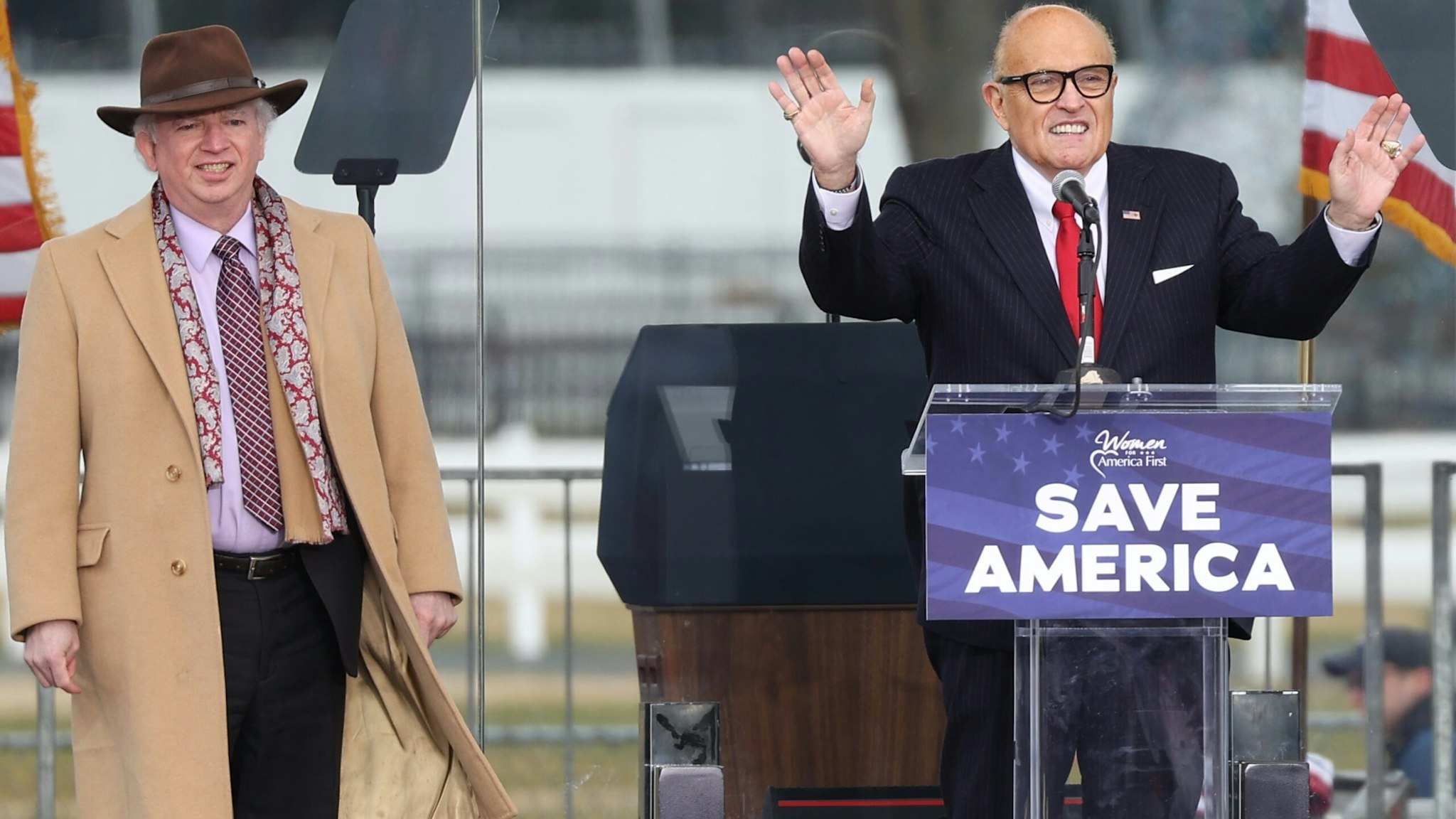 WASHINGTON, USA - JANUARY 06: Rudy Giuliani, personal lawyer to U.S. President Donald Trump, speaks during a "Save America Rally" near the White House in Washington, D.C., U.S., on Wednesday, Jan. 6, 2021.
