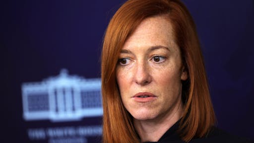 Press Secretary Jen Psaki And National Economic Council Director Brian Deese Brief White House Press WASHINGTON, DC - JANUARY 22: White House Press Secretary Jen Psaki participates in a White House press briefing at the James Brady Press Briefing Room of the White House January 22, 2021 in Washington, DC. Psaki discussed various topics including the economic crisis that was caused by the COVID-19 pandemic.