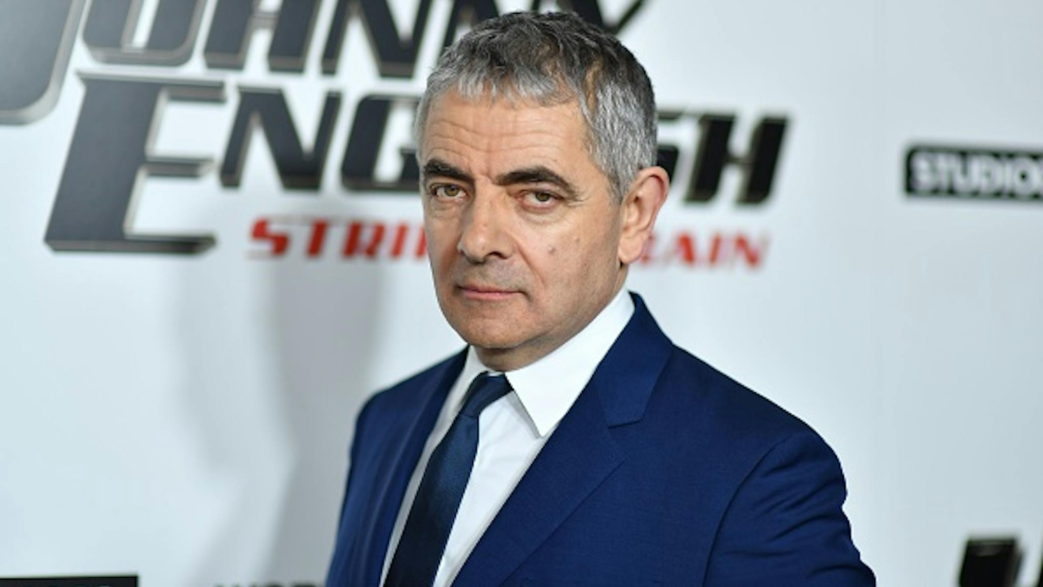 US-ENTERTAINMENT-FILM-MOVIE British actor/comedian Rowan Atkinson arrives for the special screening of "Johnny English Strikes Again" at AMC Lincoln Square in New York on October 23, 2018.