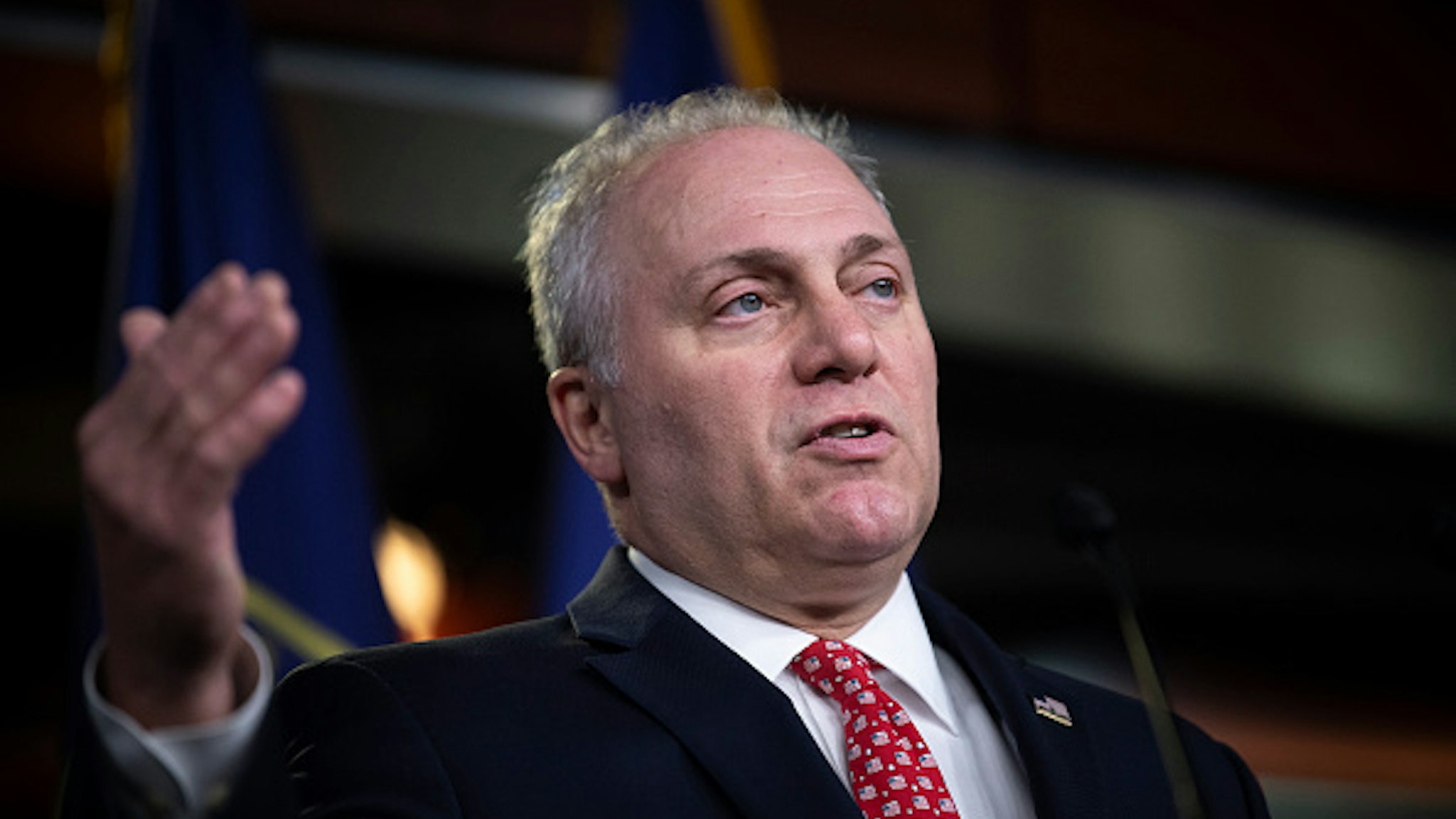 UNITED STATES - NOVEMBER 17: House Minority Whip Steve Scalise, R-La., speaks during a news conference with other House Republican leadership in Washington on Tuesday, Nov. 17, 2020.