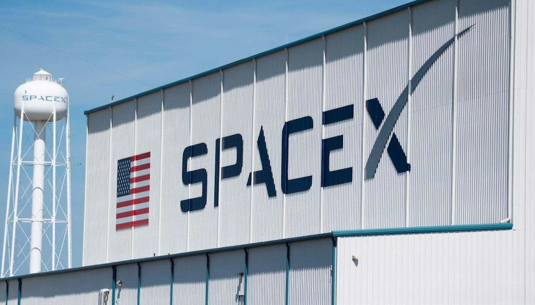 The SpaceX hangar on Pad 39A on March 1, 2019, at Kennedy Space Center in Florida on March 1, 2019.