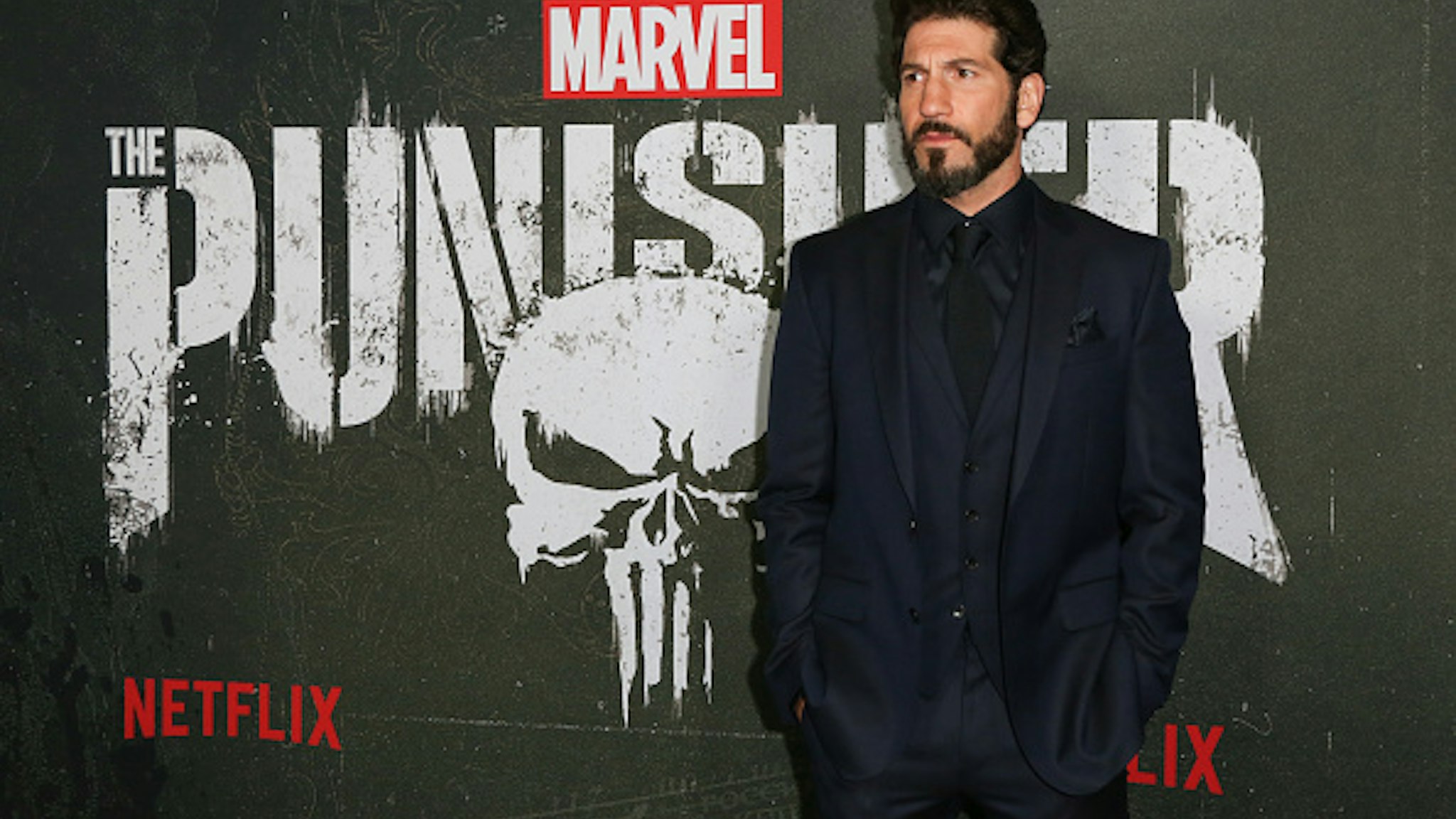 HOLLYWOOD, CALIFORNIA - JANUARY 14: Actor Jon Bernthal attends Marvel's "The Punisher" Los Angeles premiere at the ArcLight Hollywood on January 14, 2019 in Hollywood, California.