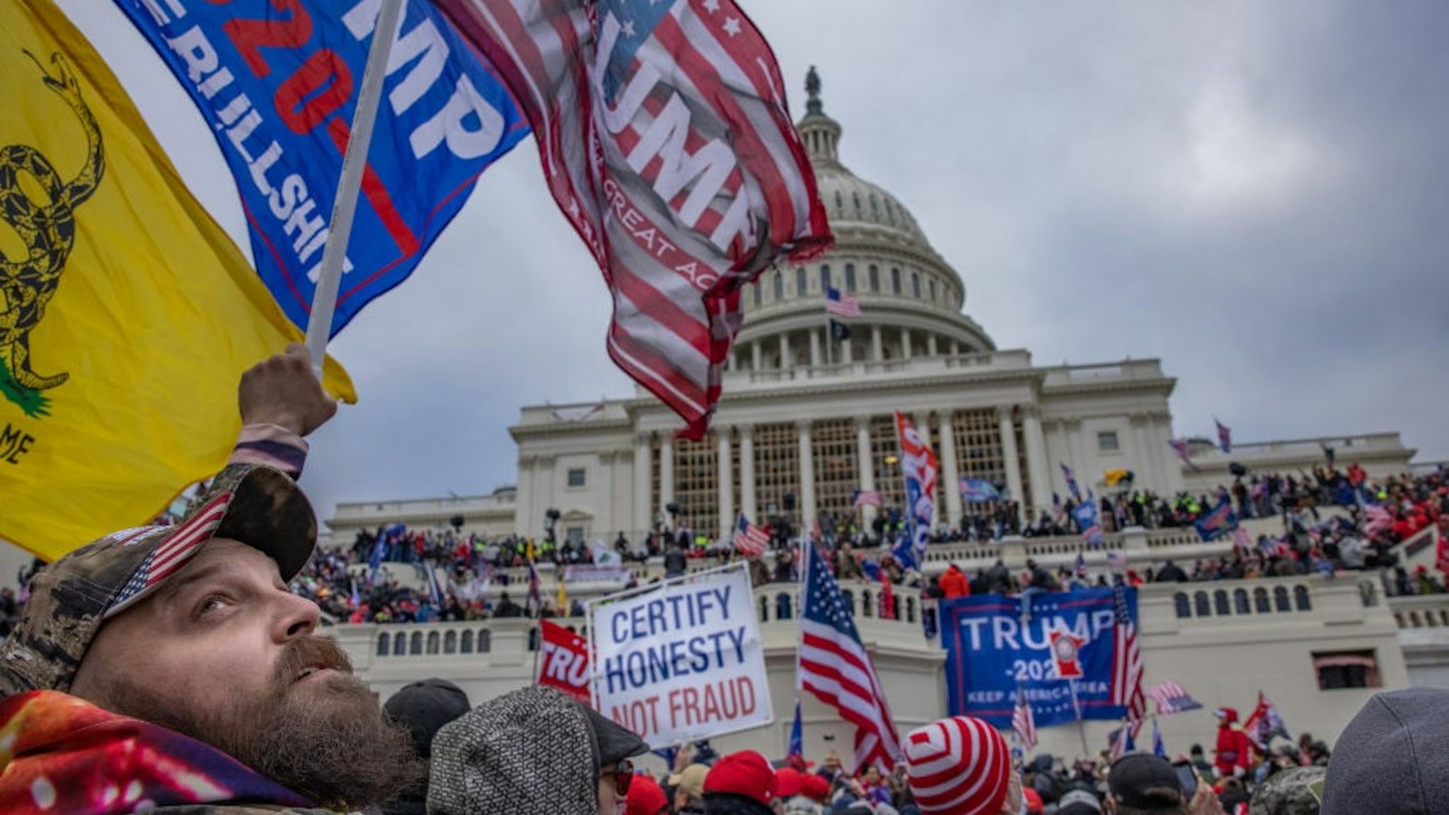 WASHINGTON,DC-JAN6: Supporters of President Trump storm the United States Capitol building. (Photo by