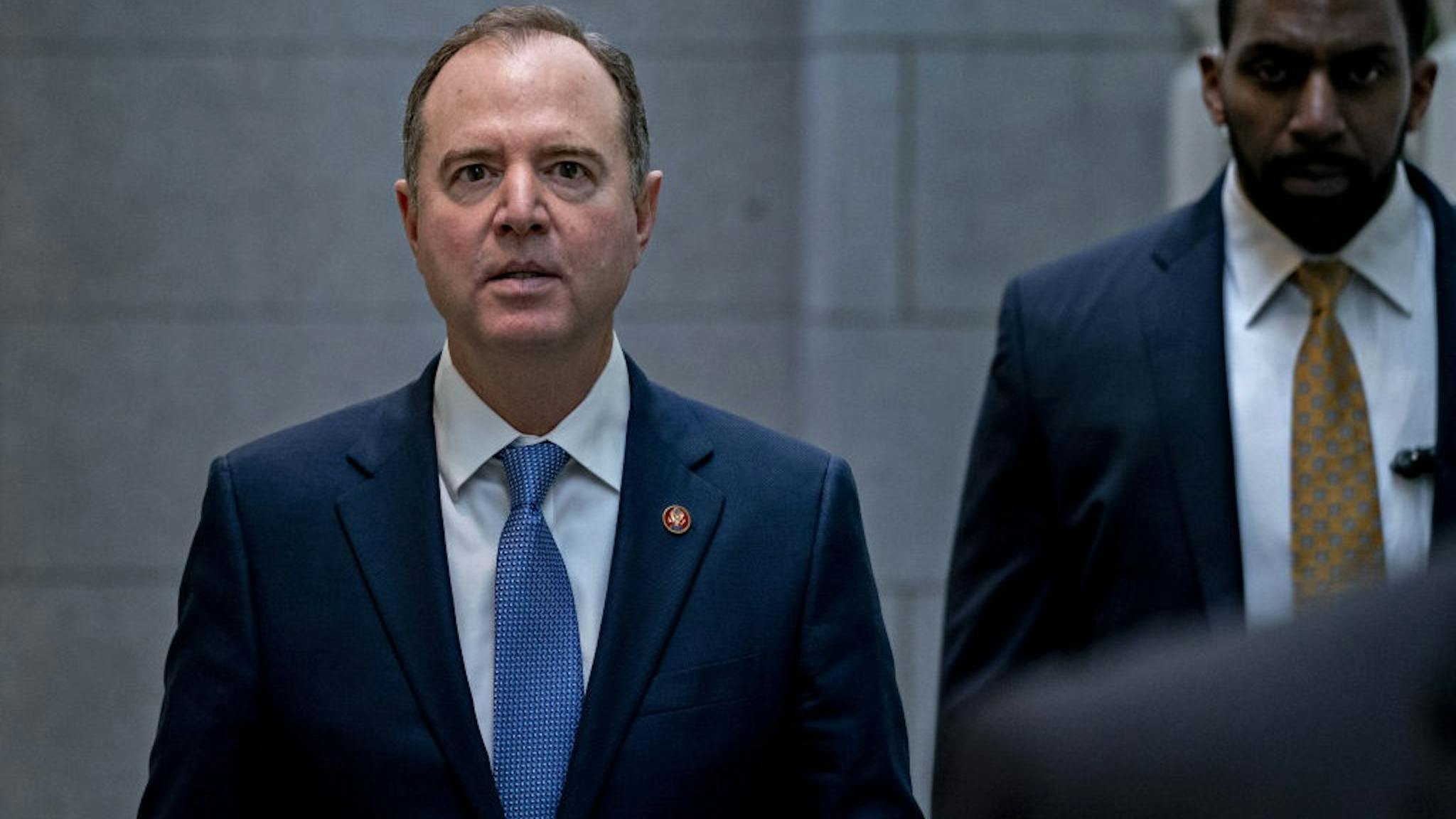U.S. Congressman Adam Schiff (D-CA28) Representative Adam Schiff, a Democrat from California, arrives to a weekly Democratic caucus meeting at the U.S. Capitol in Washington, D.C., U.S., on Wednesday, Feb. 5, 2020.